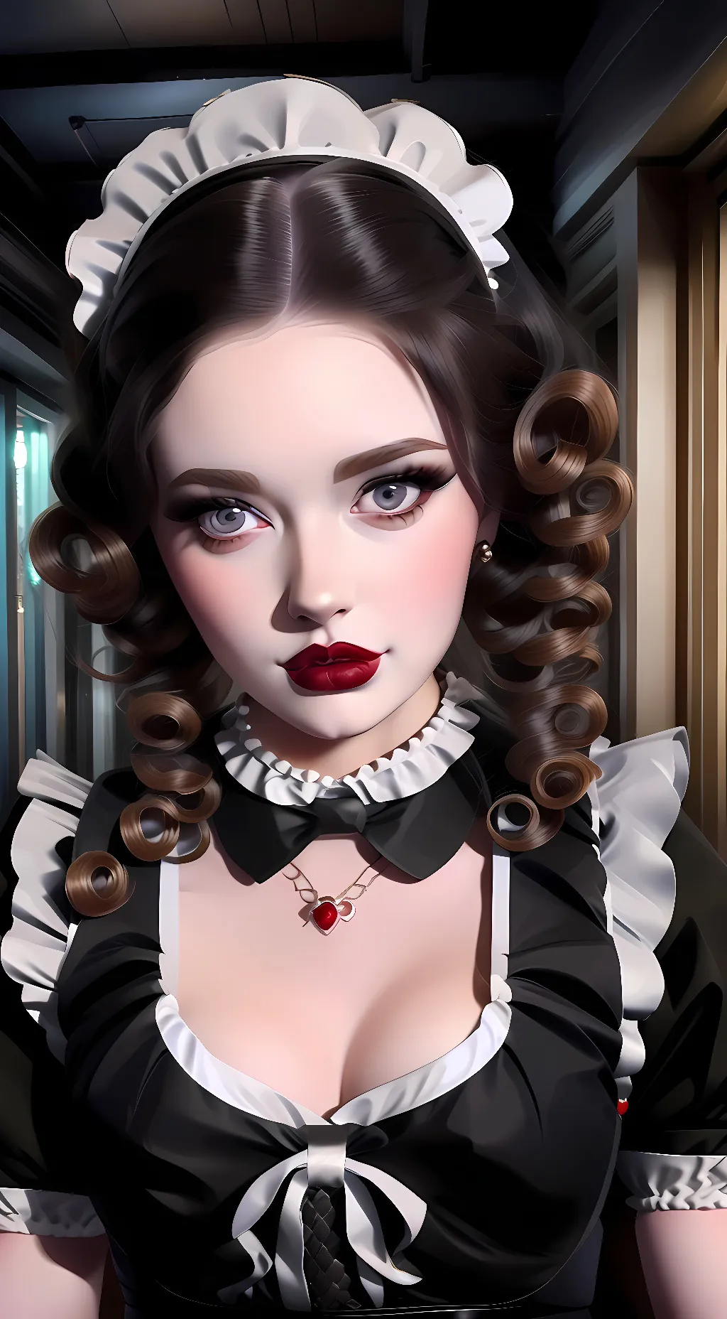 ai character: The Bimbo Maid background