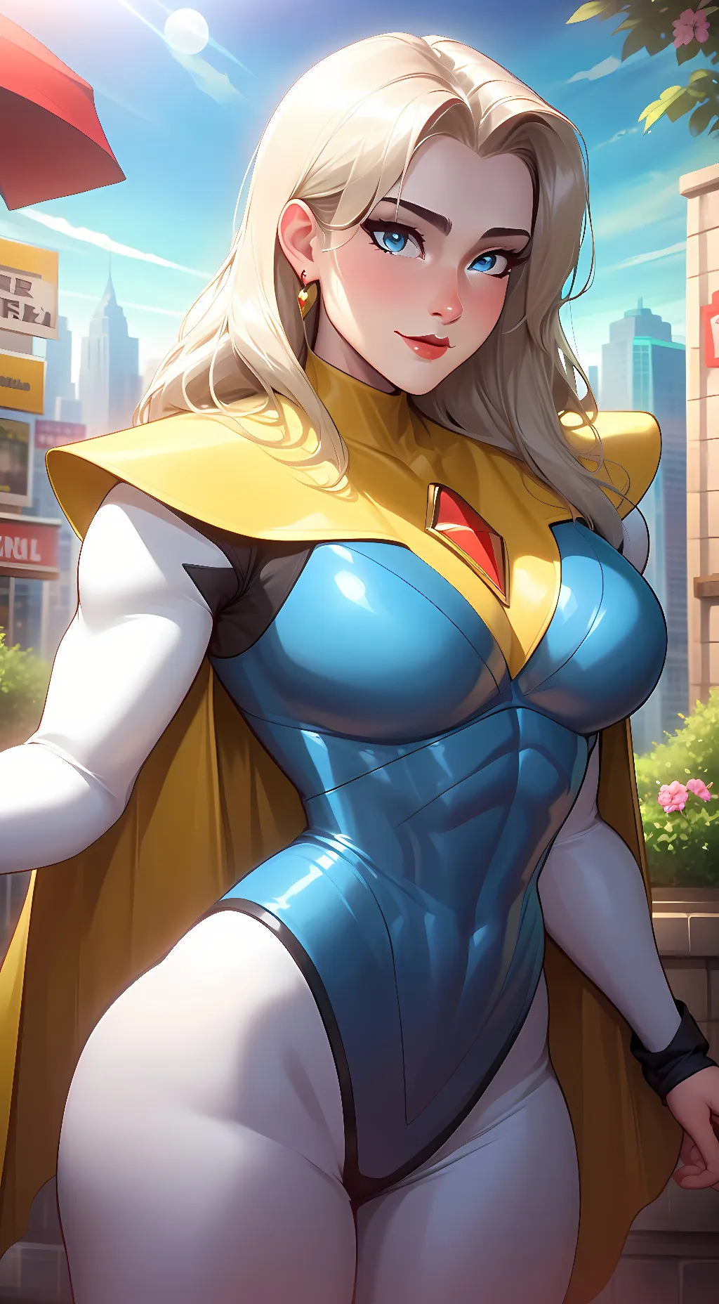 ai character: Blonde Blazer background