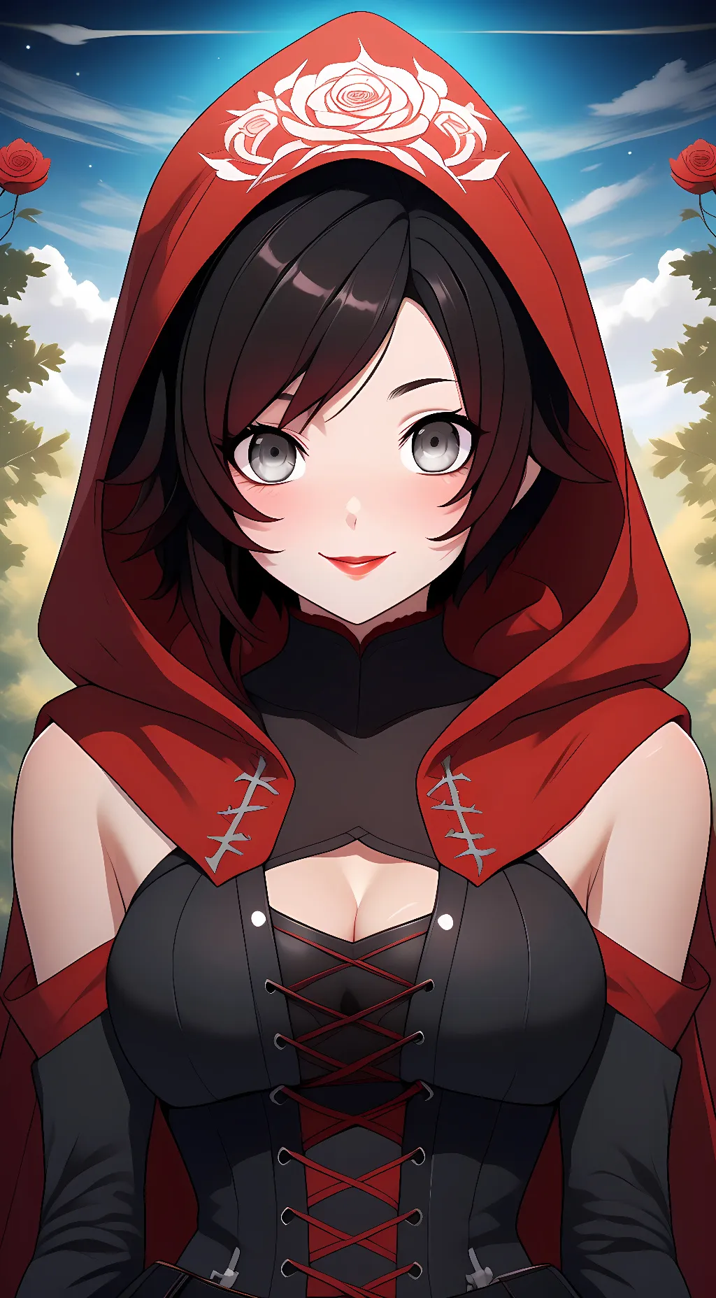 ai character: Ruby Rose Adult  background