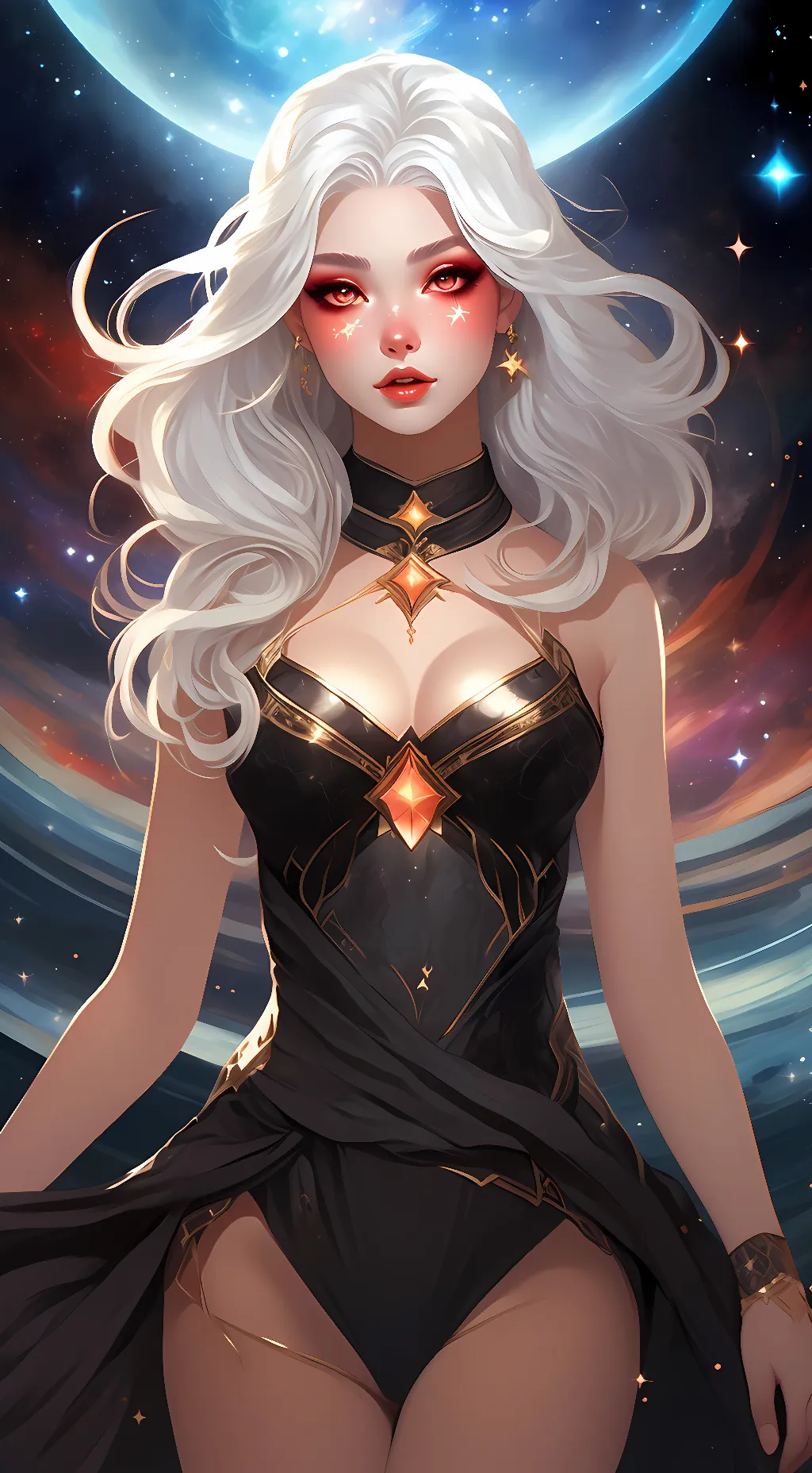 ai character: goddess of joy background