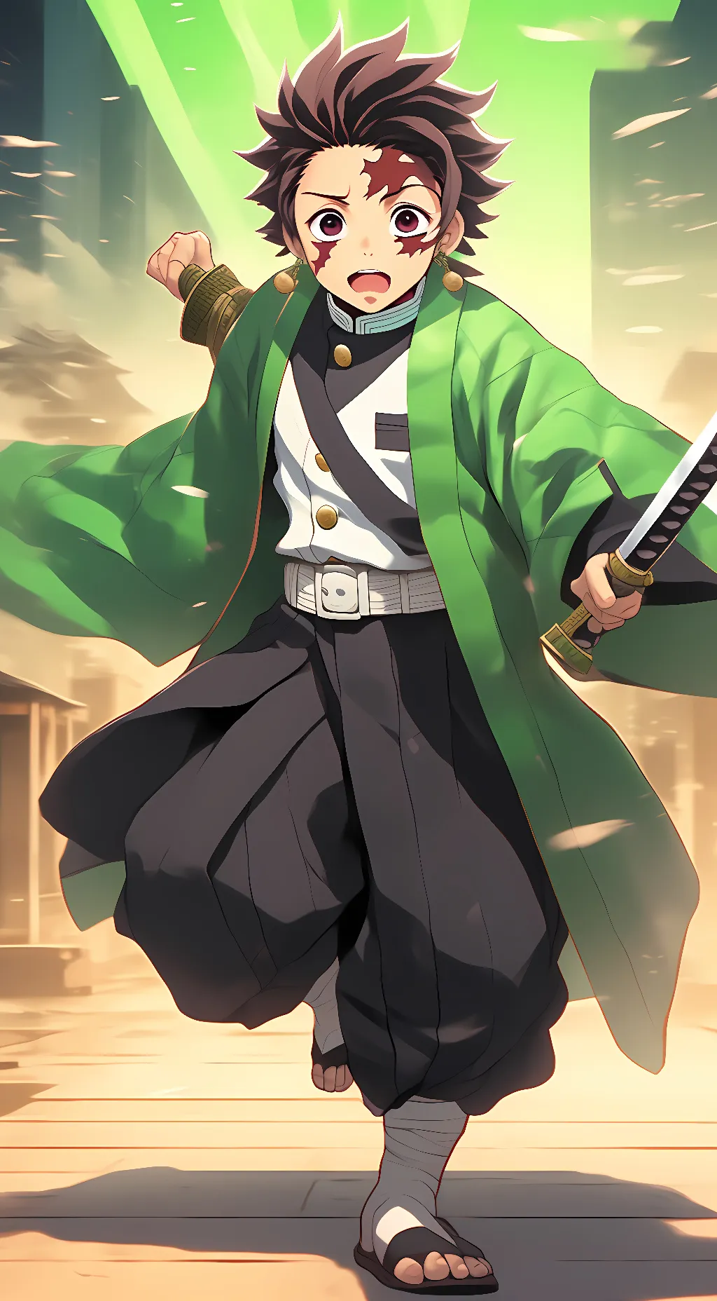 ai character: Tanjiro kamado  background
