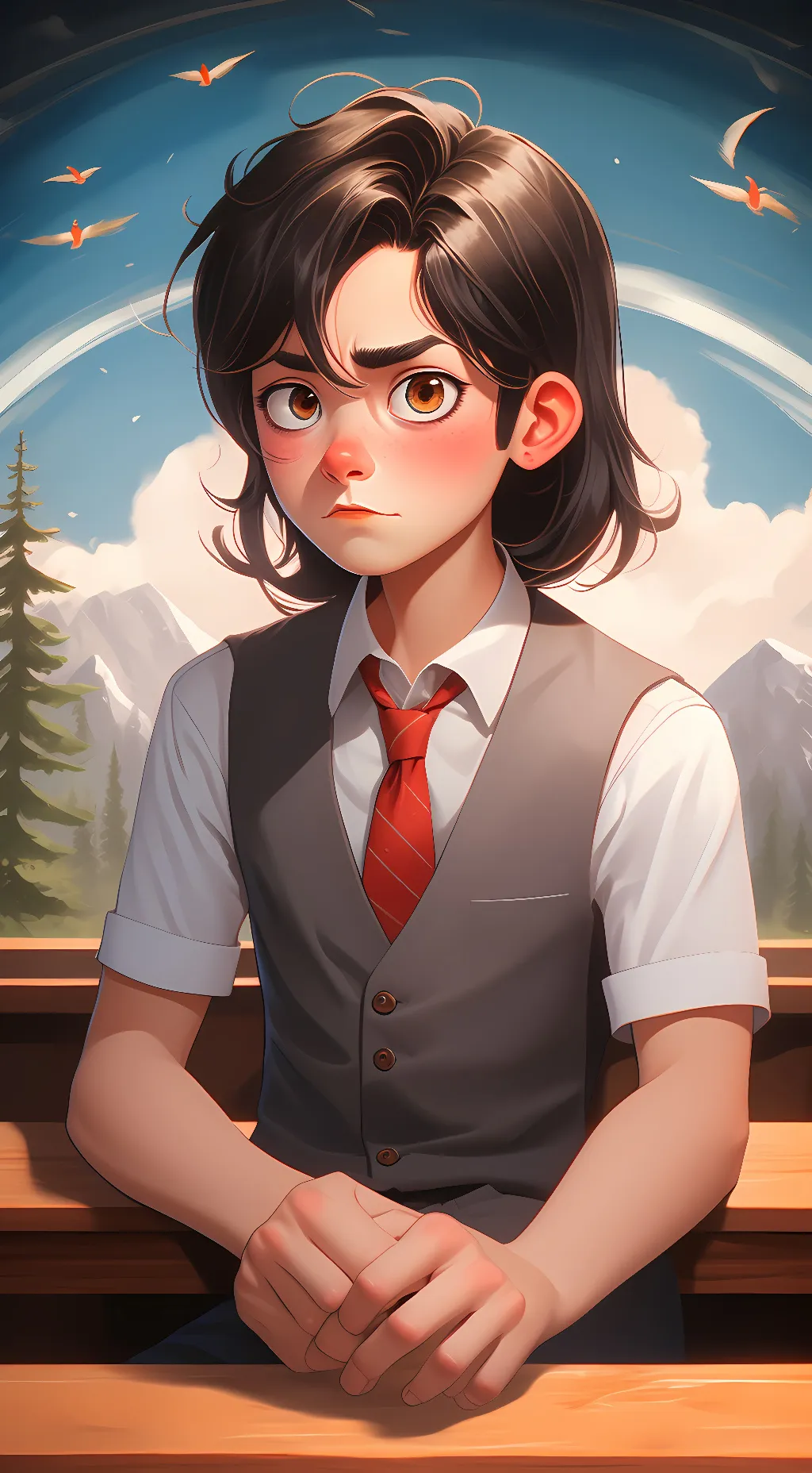 ai character: Mr. brown  background