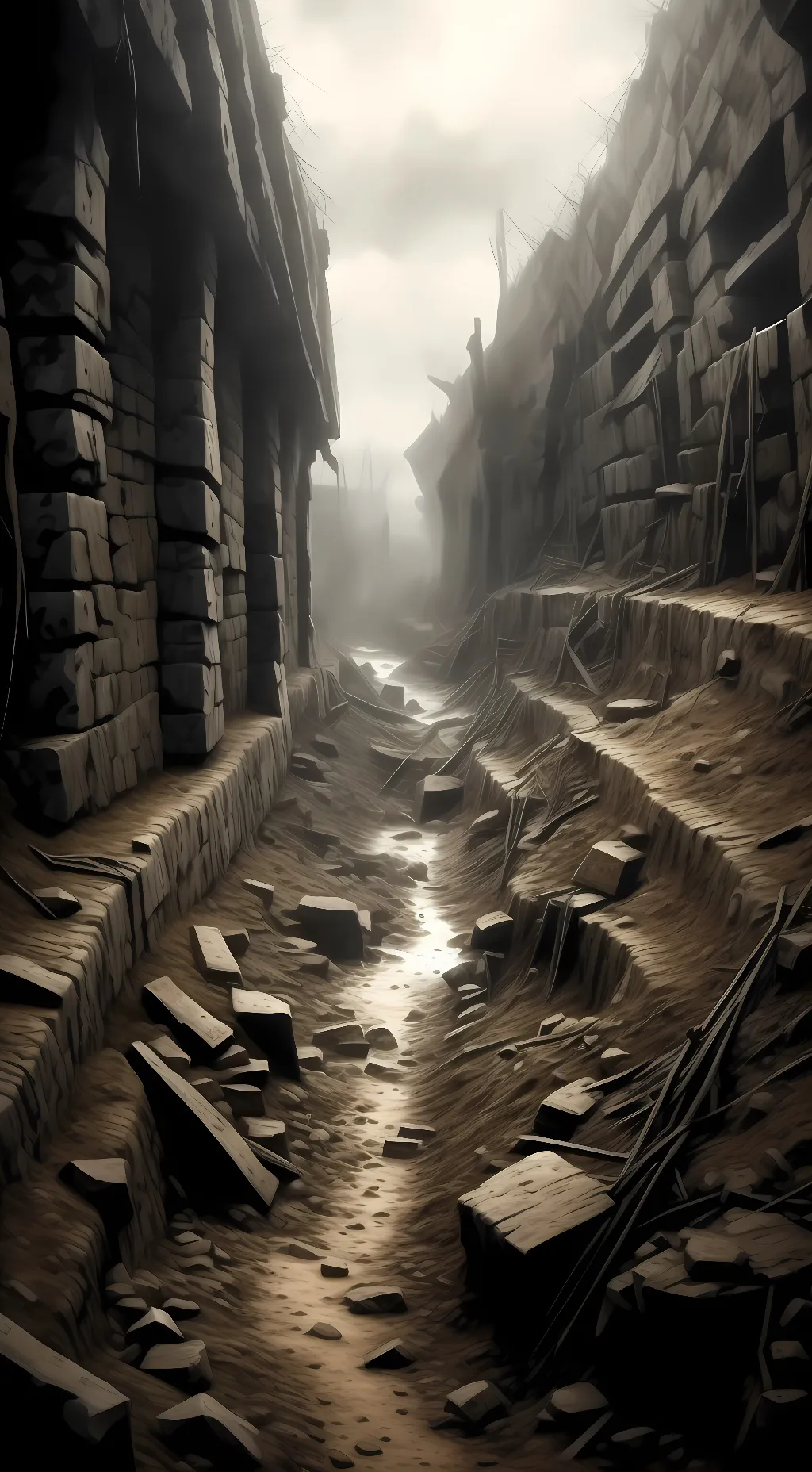 ai character: ww1 trenches background