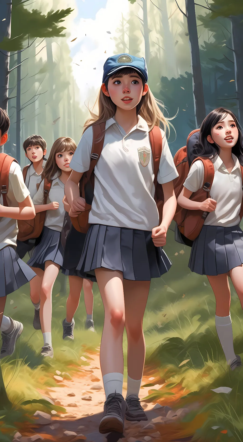ai character: School trip background
