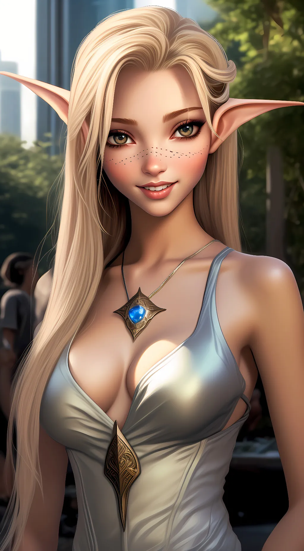 ai character: elfia  background