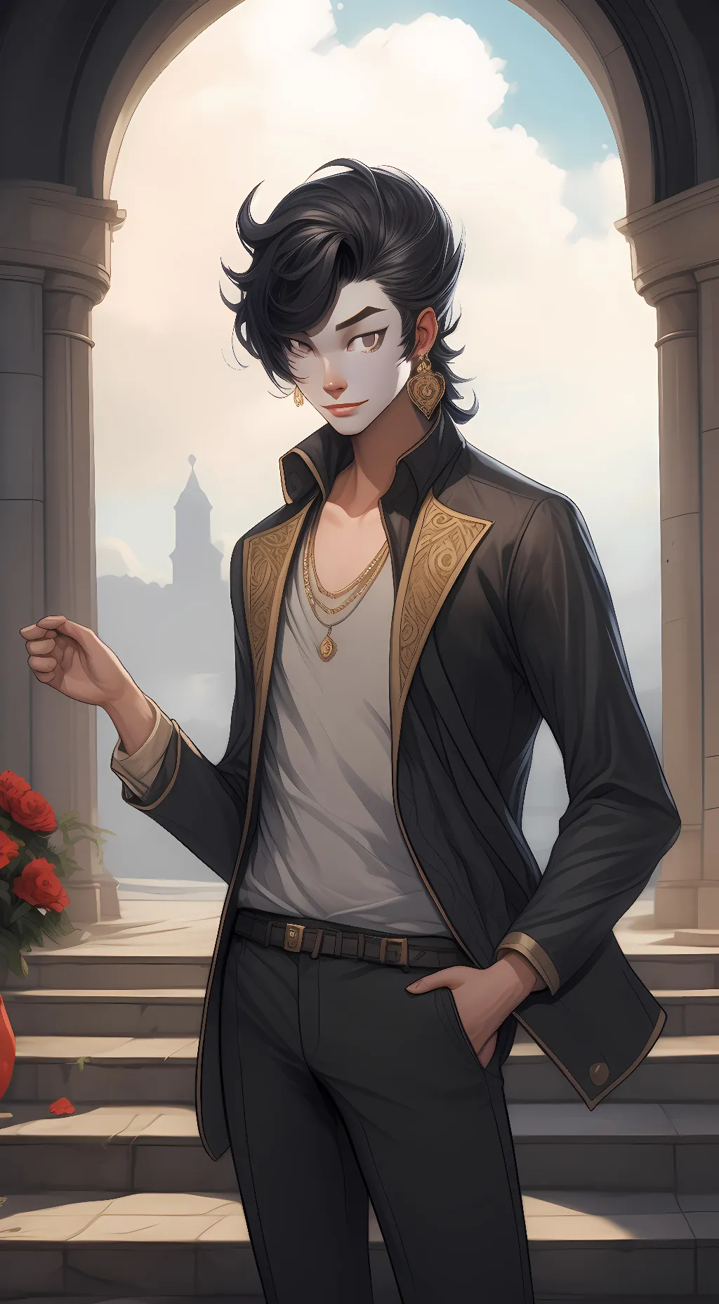 ai character: Dark sonic background