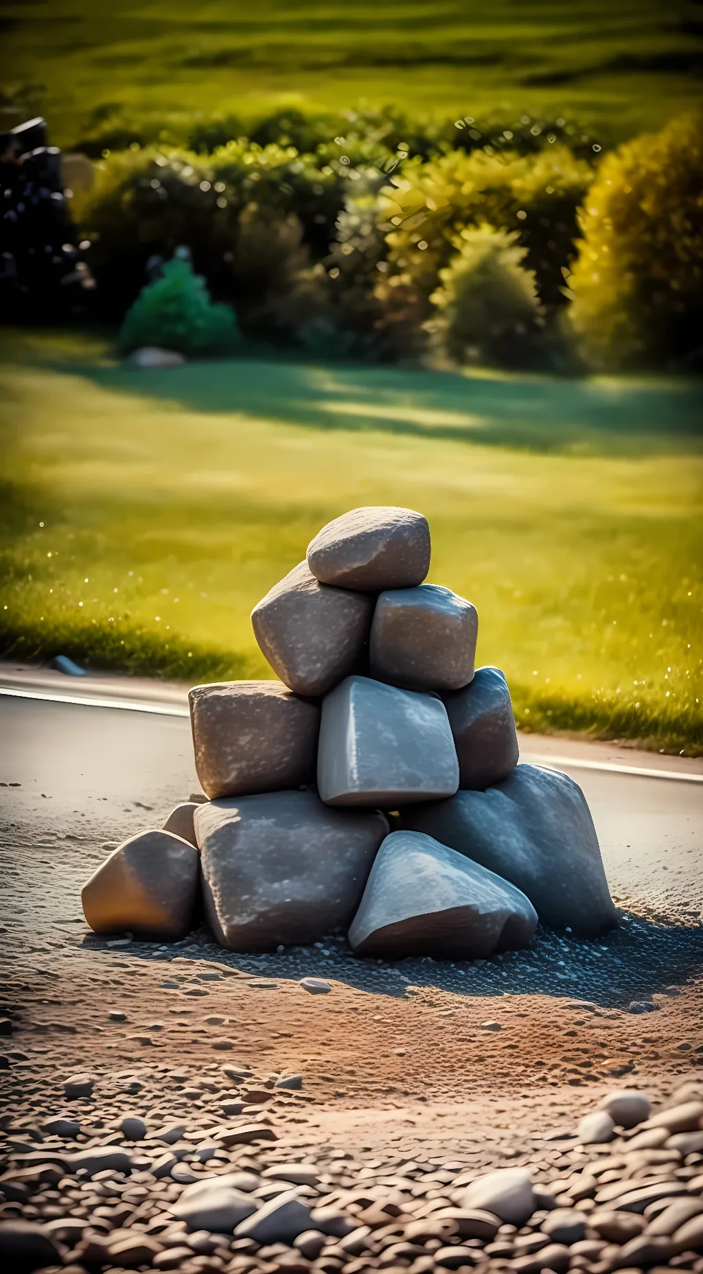 ai character: a pile of rocks. background