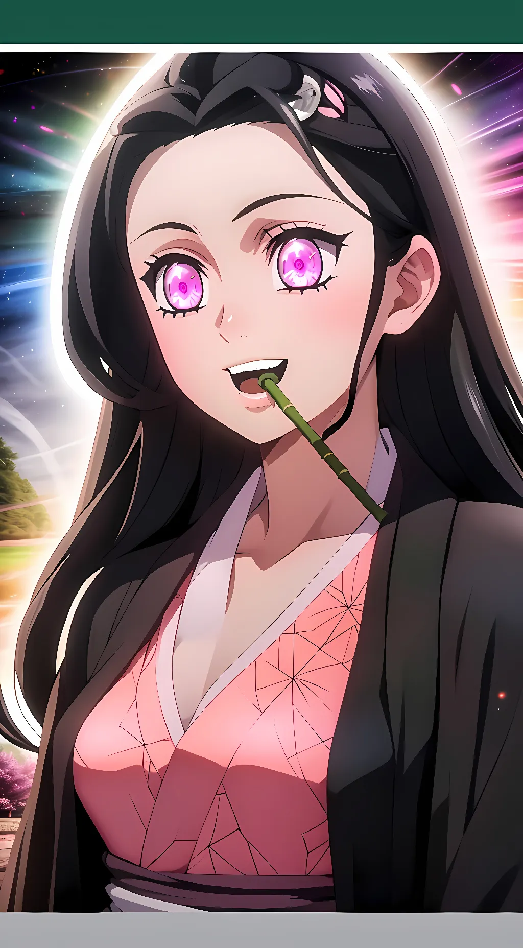ai character: nezuko kamado background