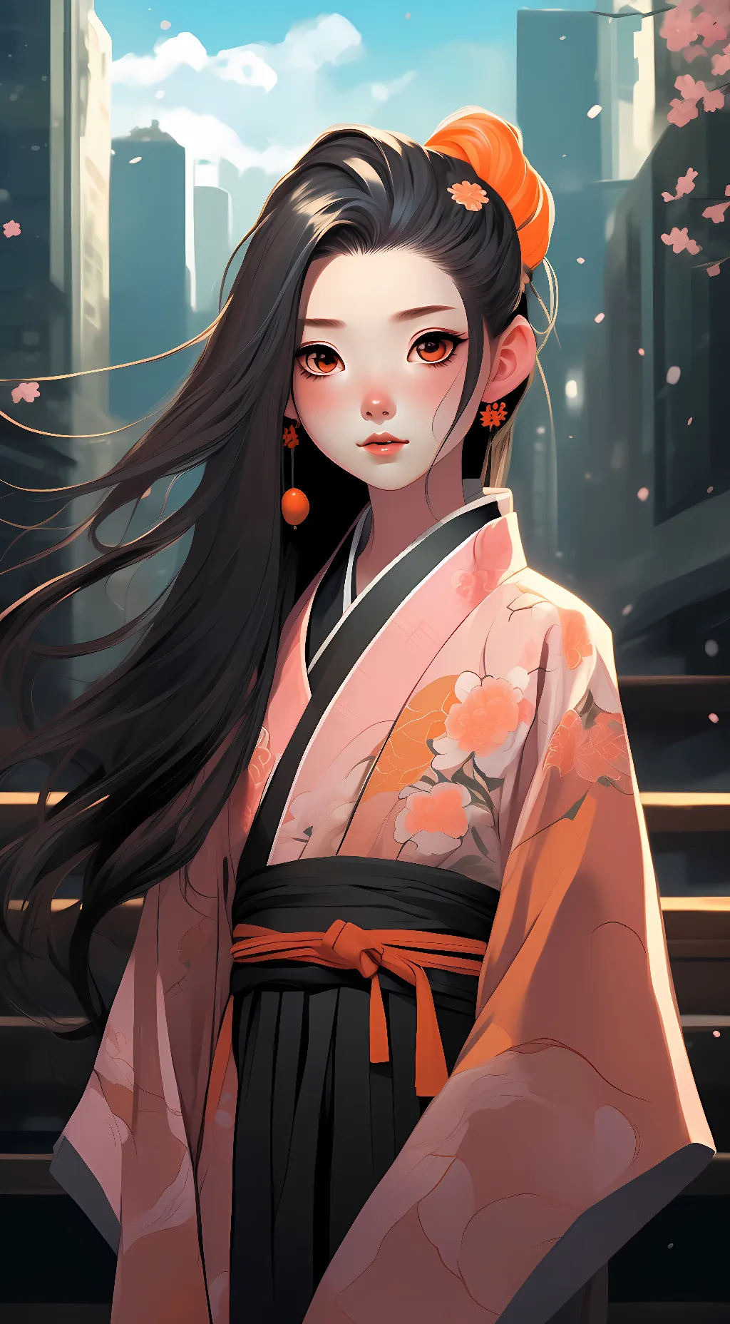 ai character: nezuko kamado background