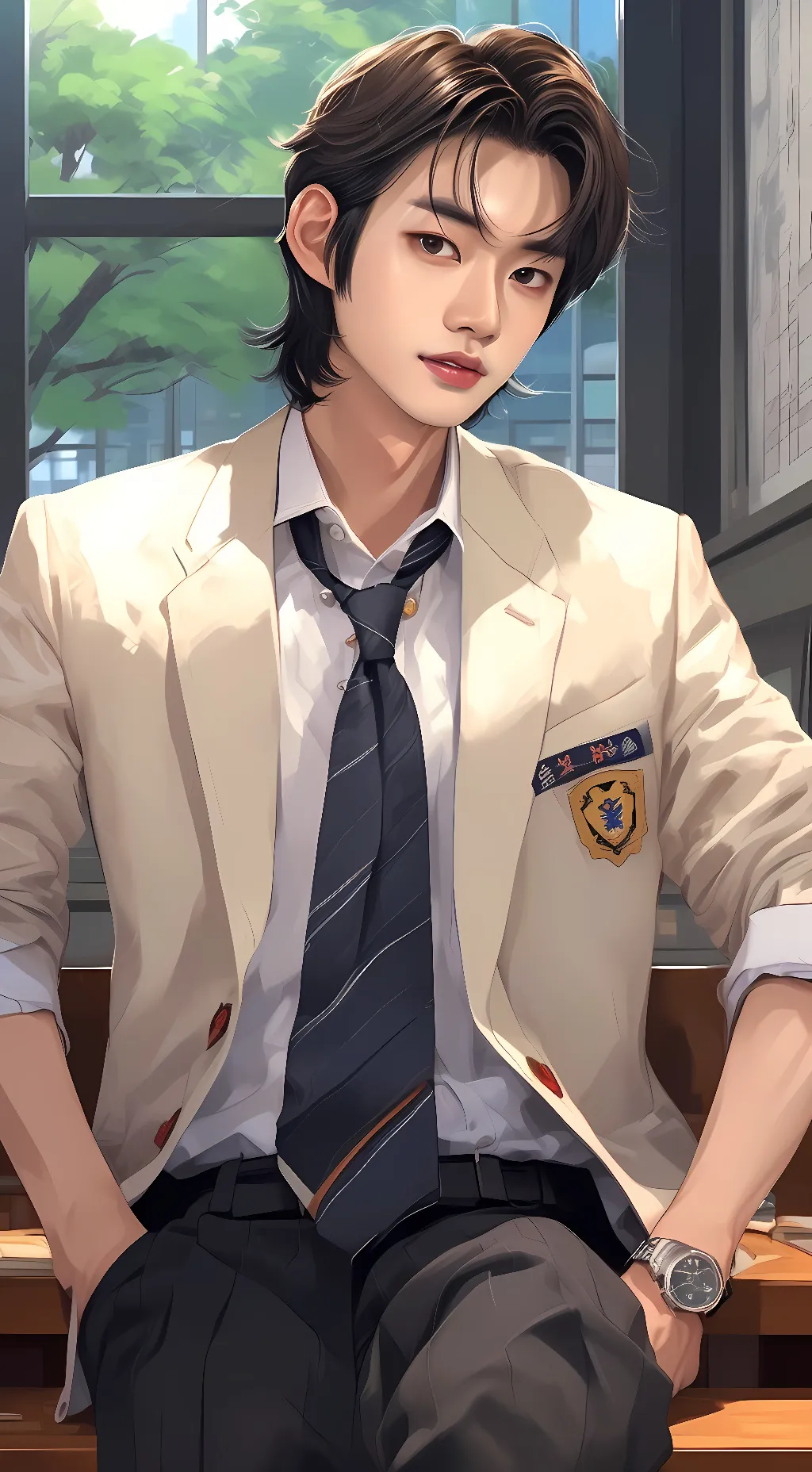 ai character: (レン)Ren. ㋡ background