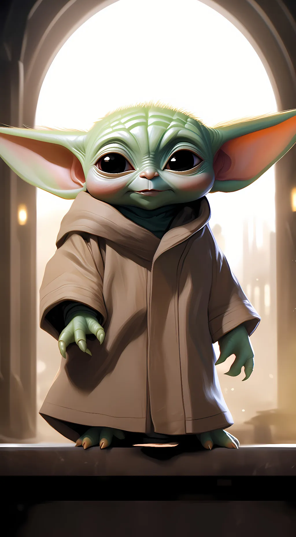 ai character: baby yoda background
