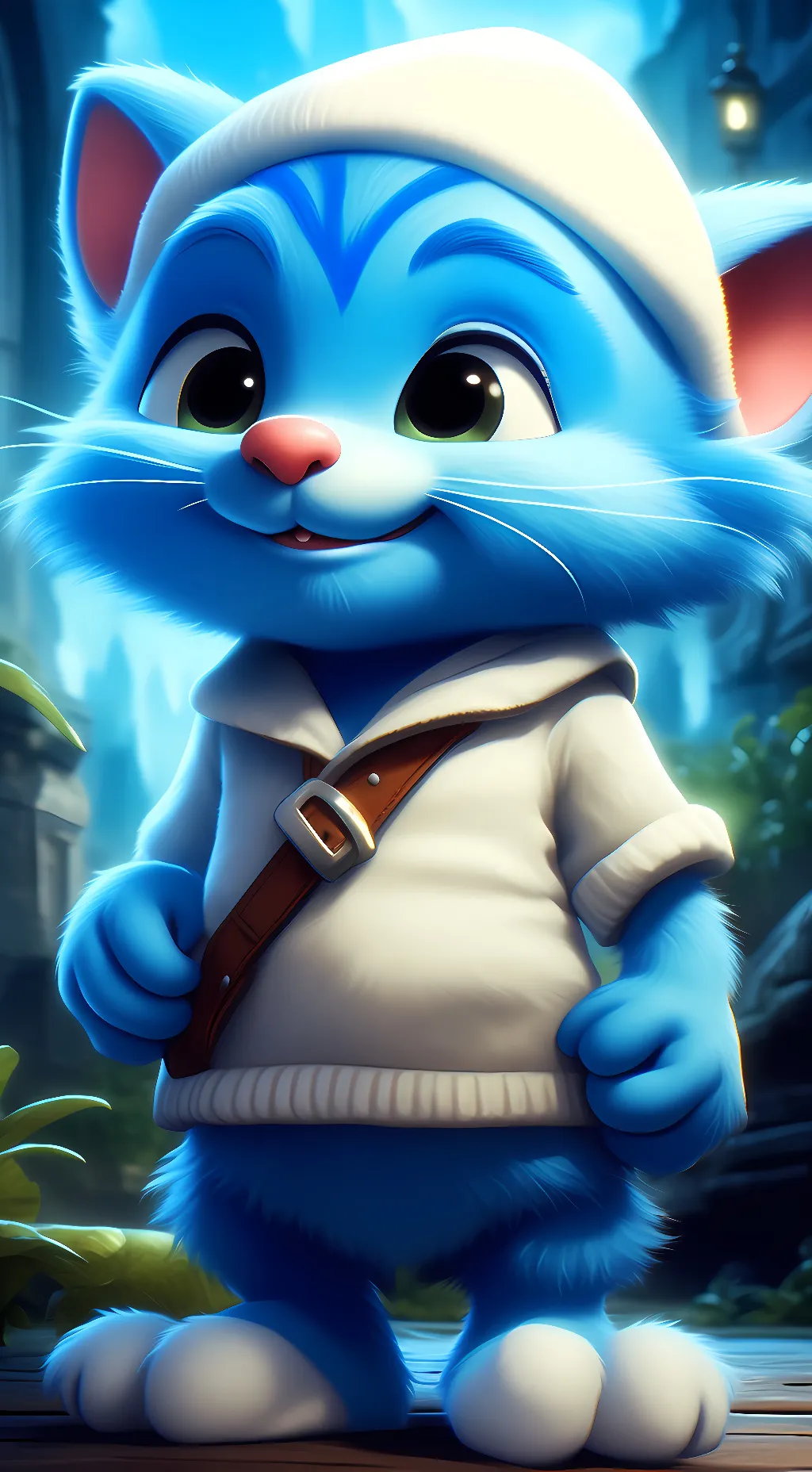 ai character: Smurf cat background