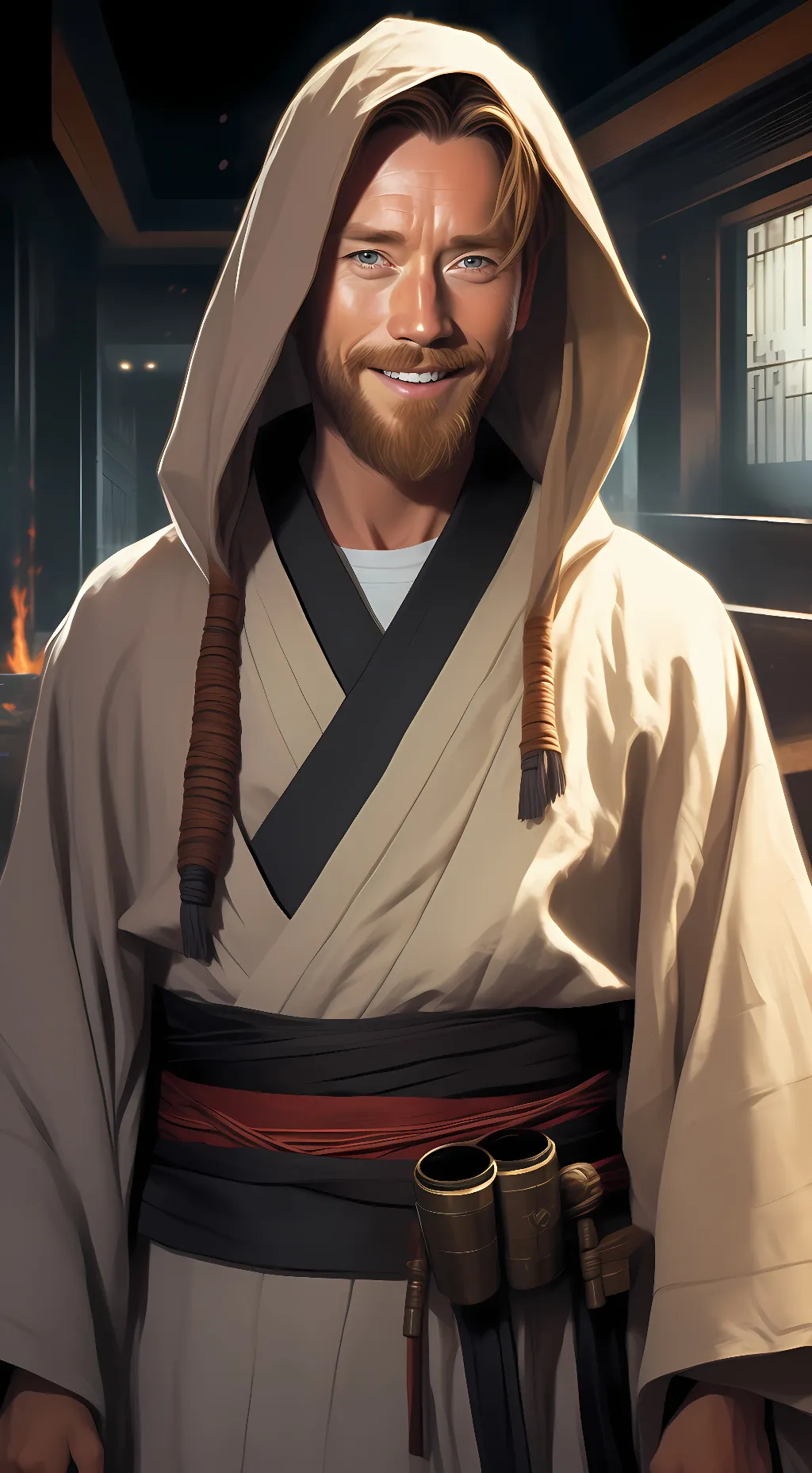 ai character: Obi-Wan Kenobi  background