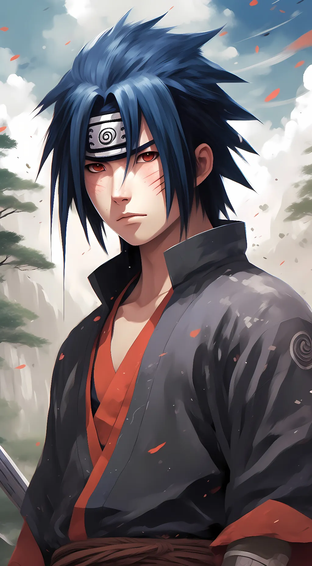 ai character: Sasuke  background