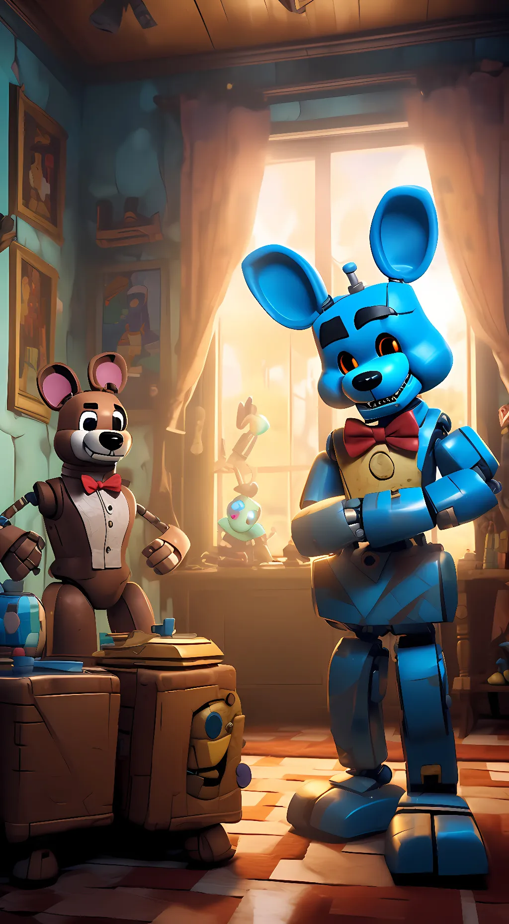 ai character: Toy Bonnie  background