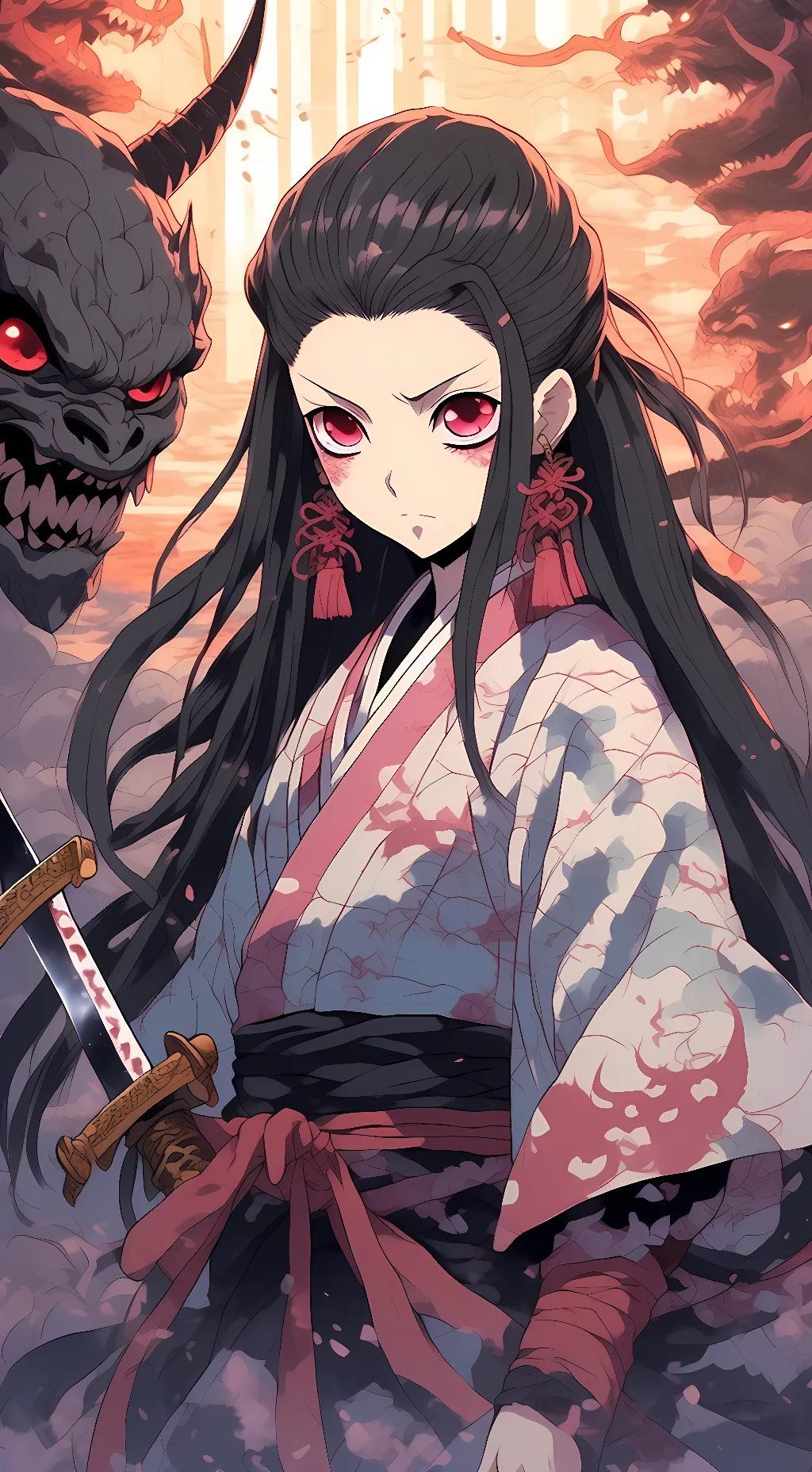 ai character: Nezuko Kamado background