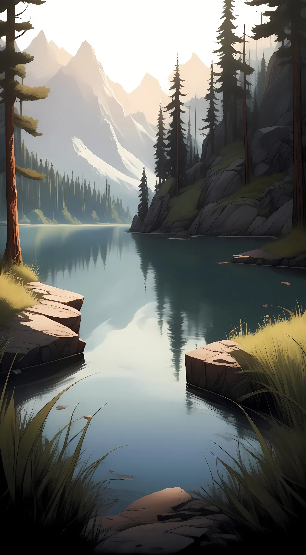 ai character: Warriors cats lake background
