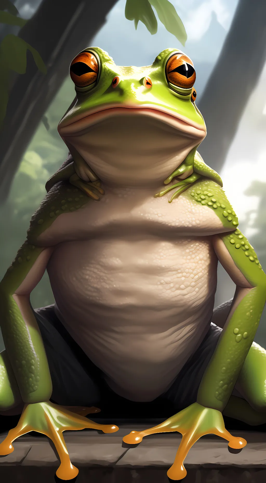 ai character: frog vore background