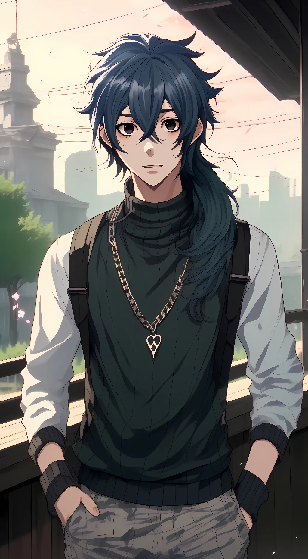 ai character: Aiden Grey background