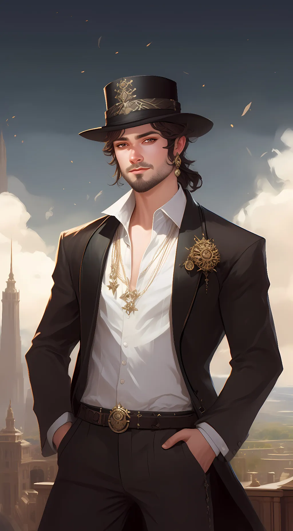 ai character: Smoke background