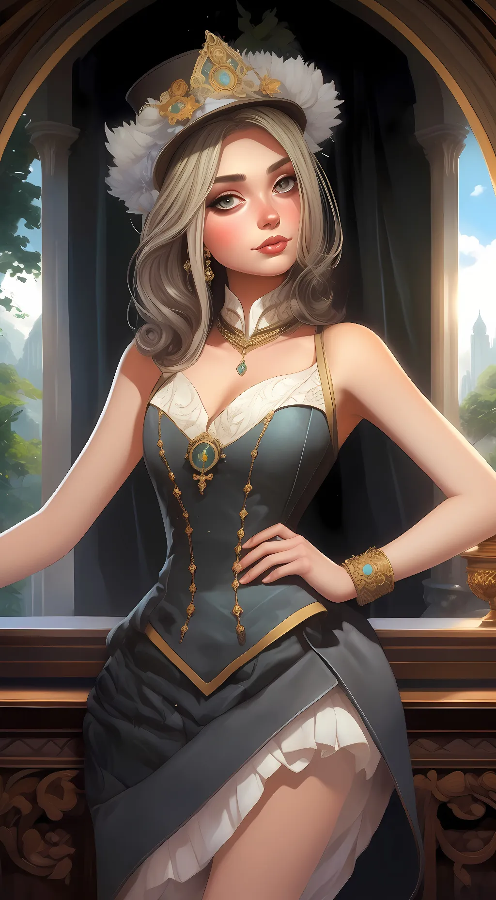 ai character: Kinsley  background