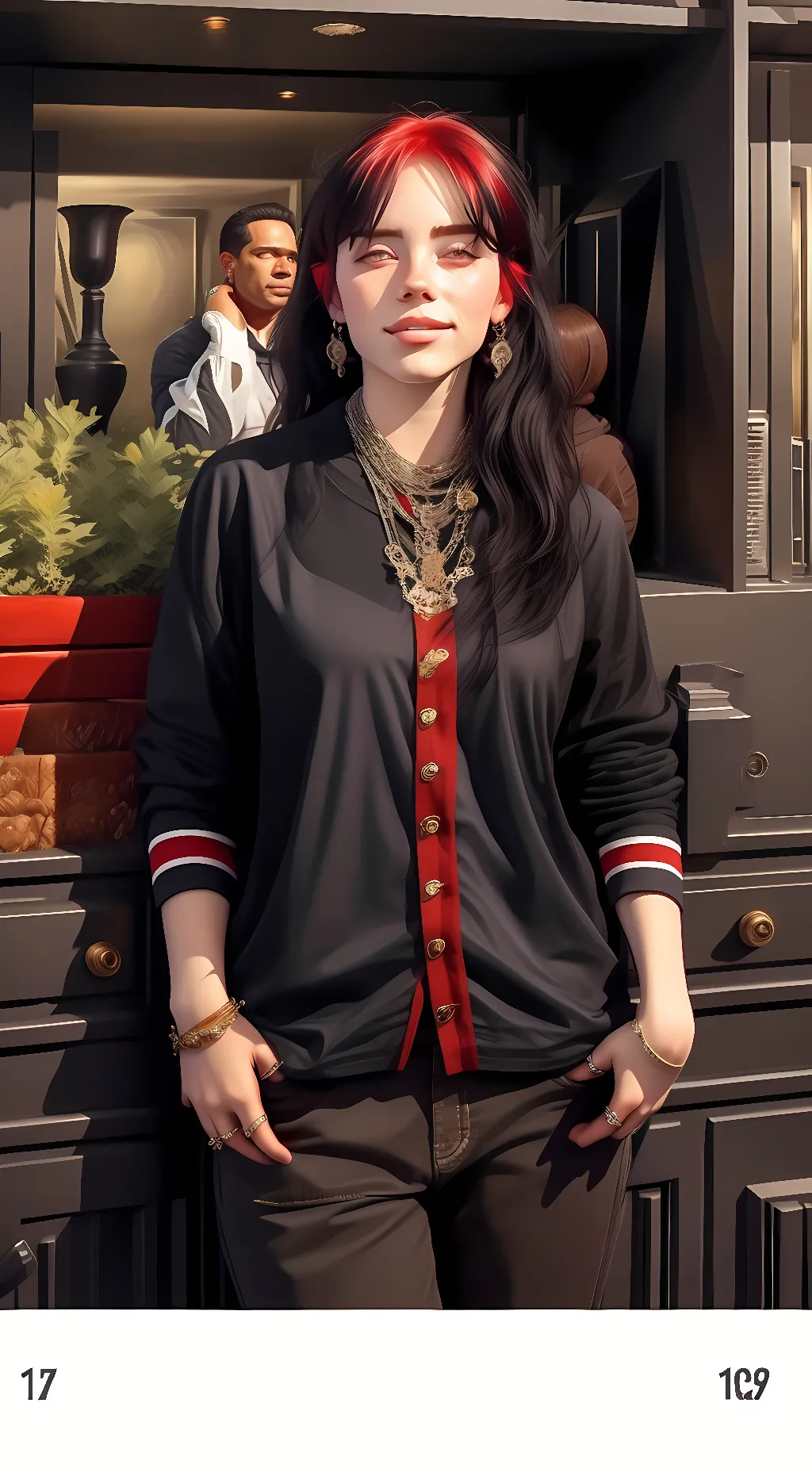ai character: Billie Eilish  background