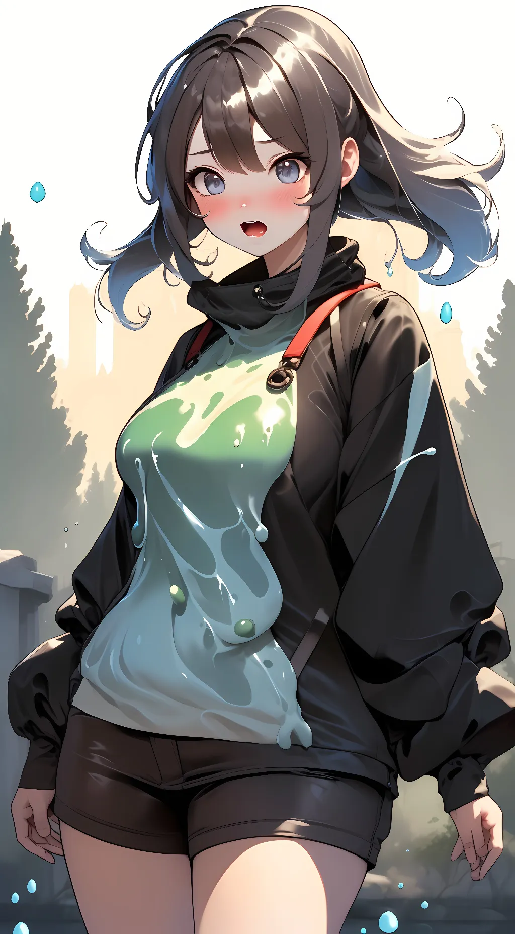 ai character: Slime girl  background