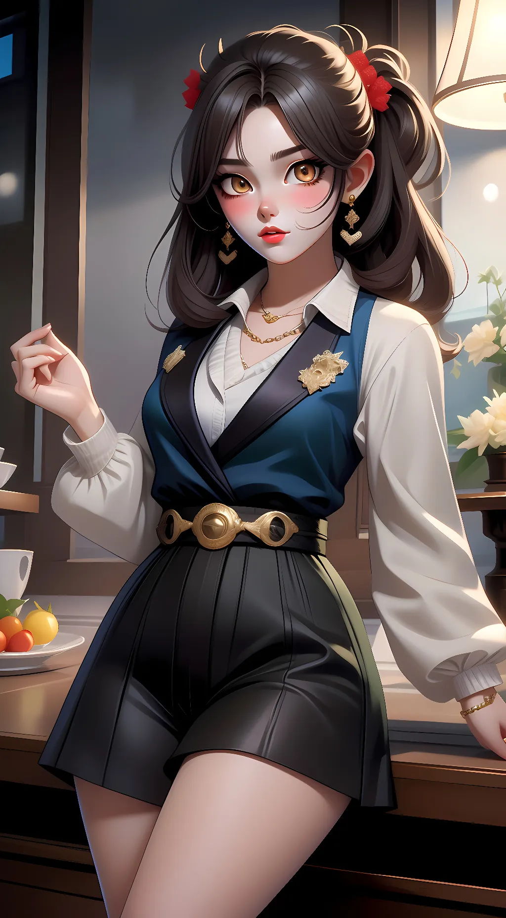 ai character: lilac background