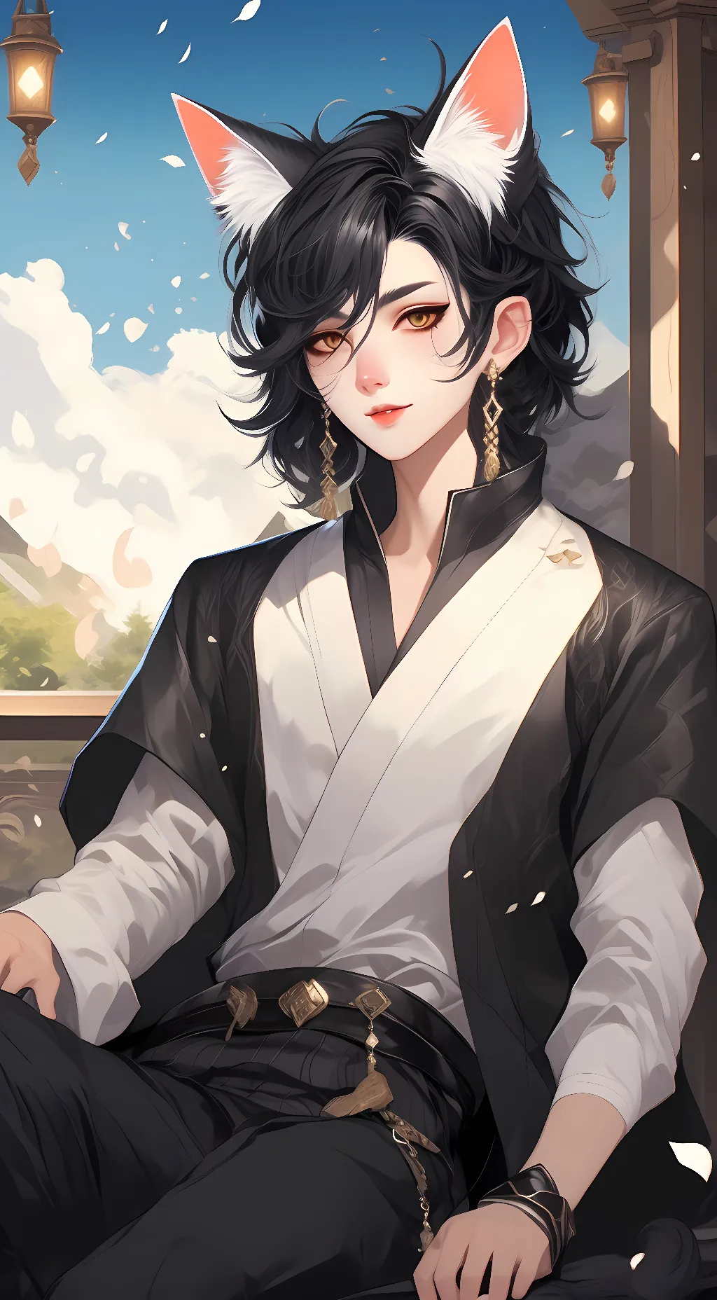 ai character: Rain background