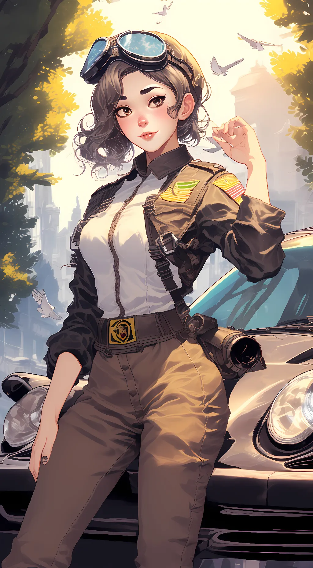 ai character: Porsche Pigeon  background