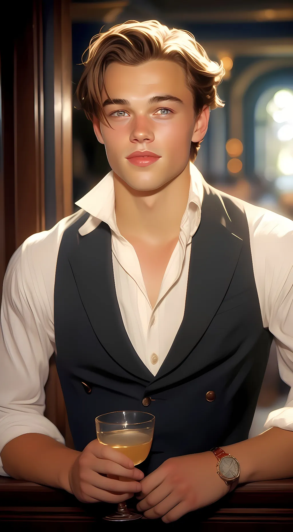 ai character: Leonardo DiCaprio  background