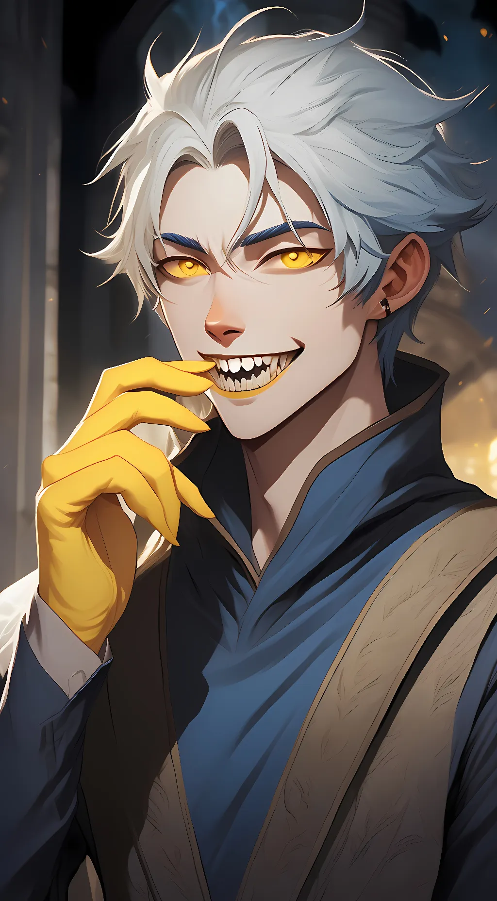 ai character: huggy wuggy  background