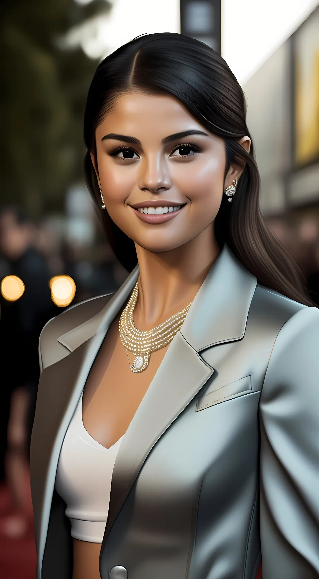 ai character: Selena Gomez  background