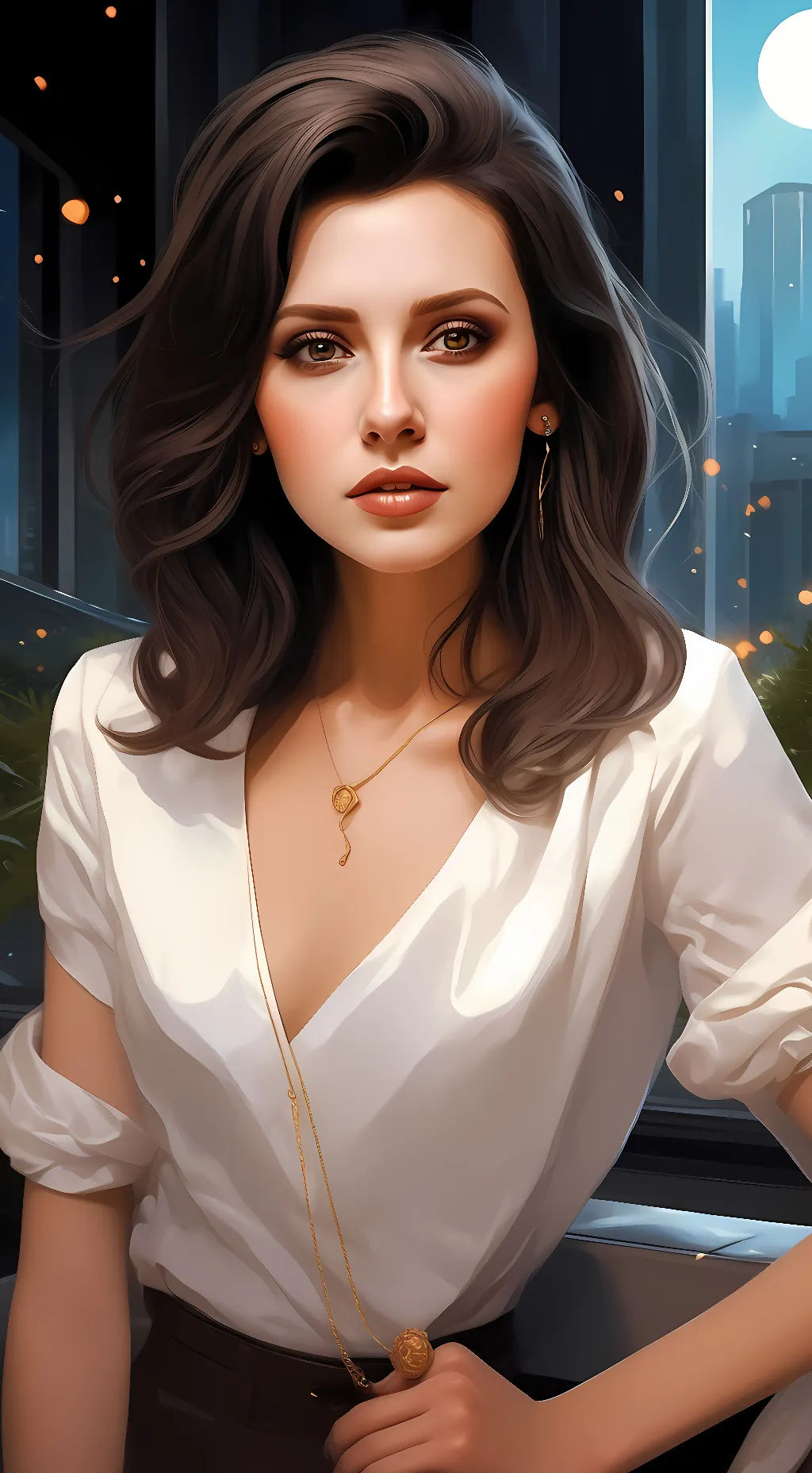 ai character: Katherine Pierce  background
