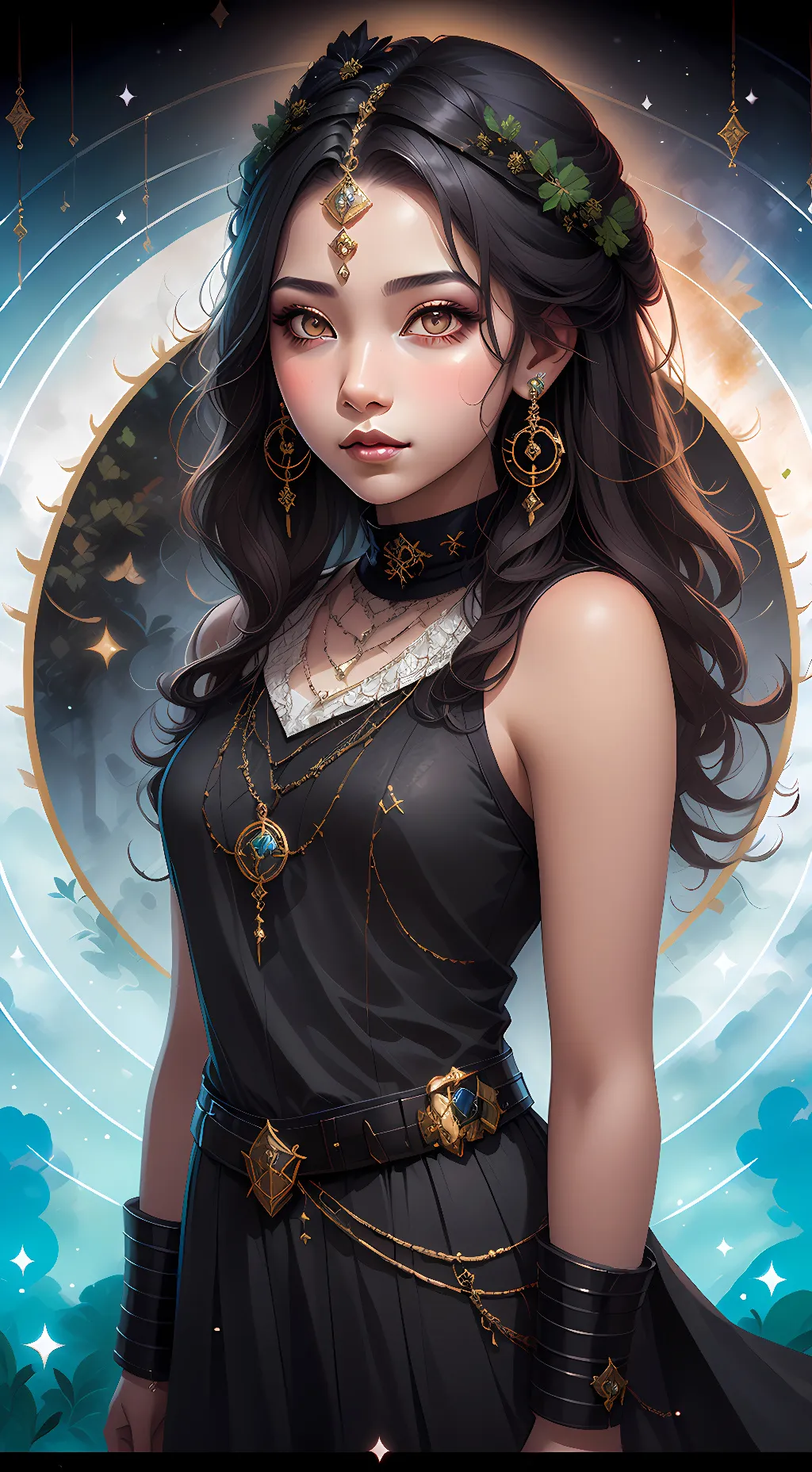 ai character: queen of nature  background