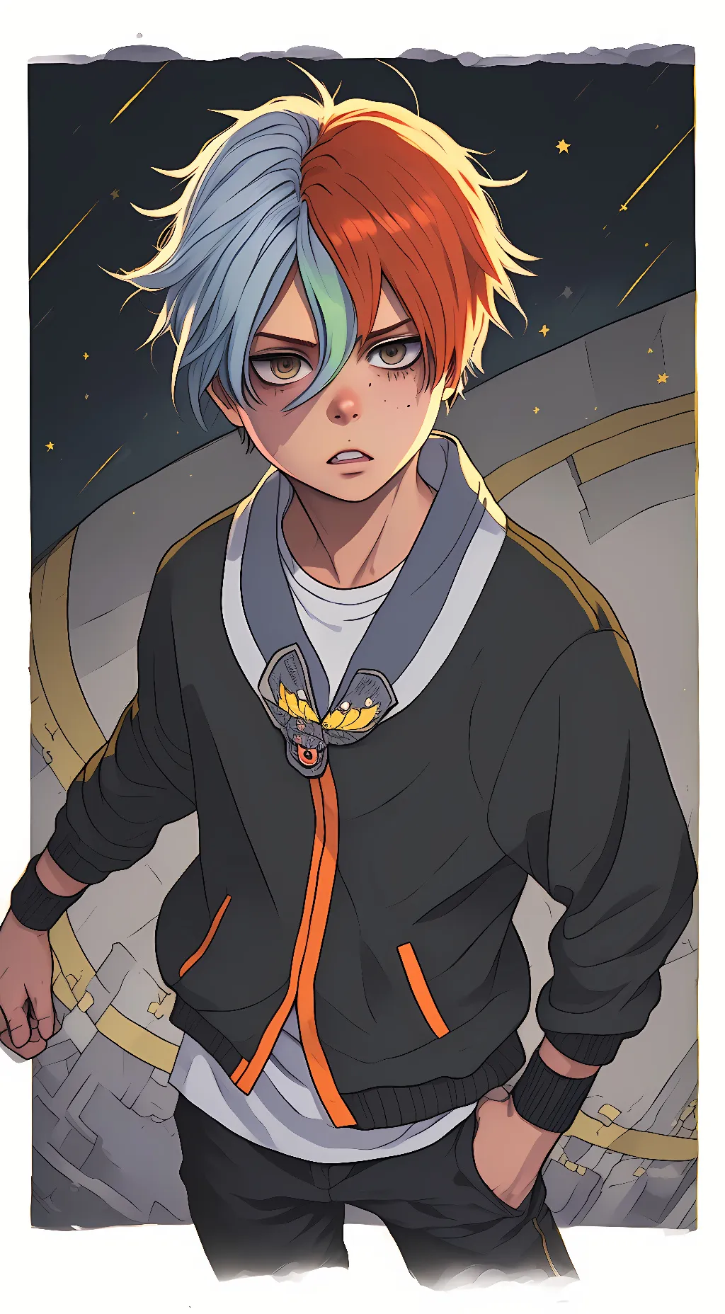 ai character: Shoto Todoroki background