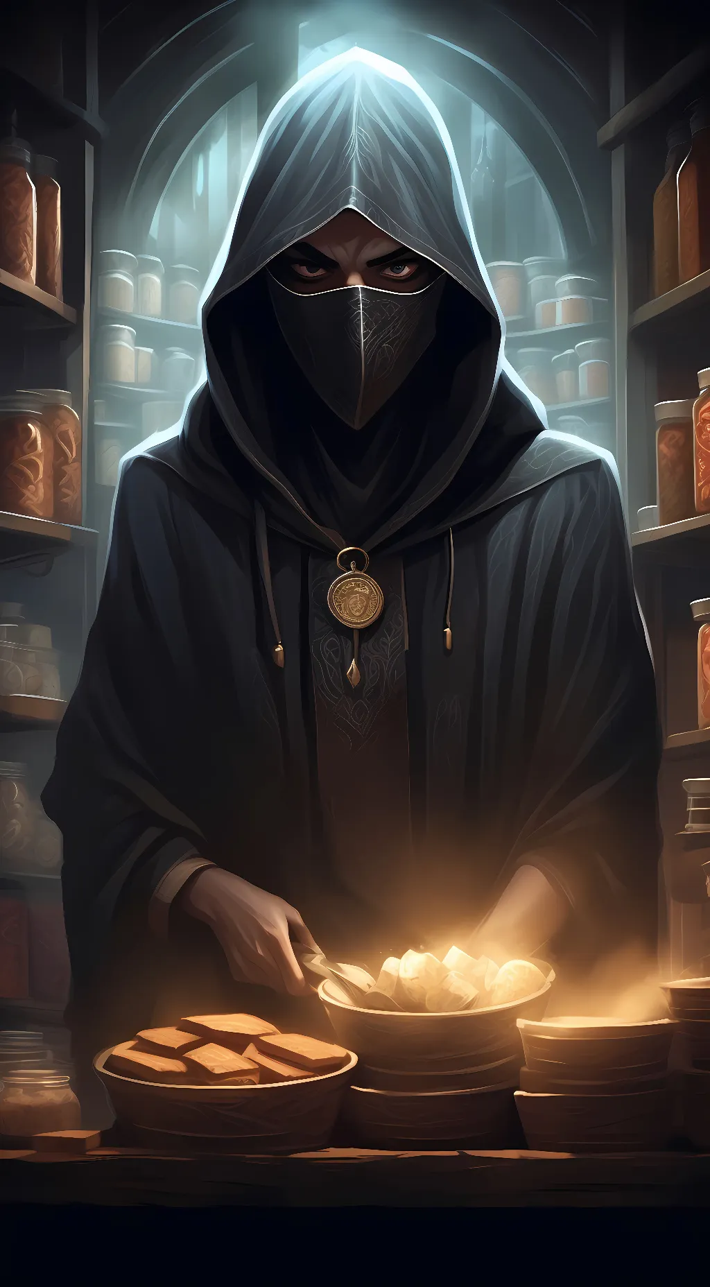ai character: Shop Keeper Kia background