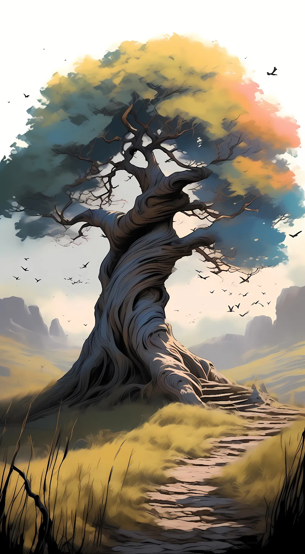 ai character: Tree background
