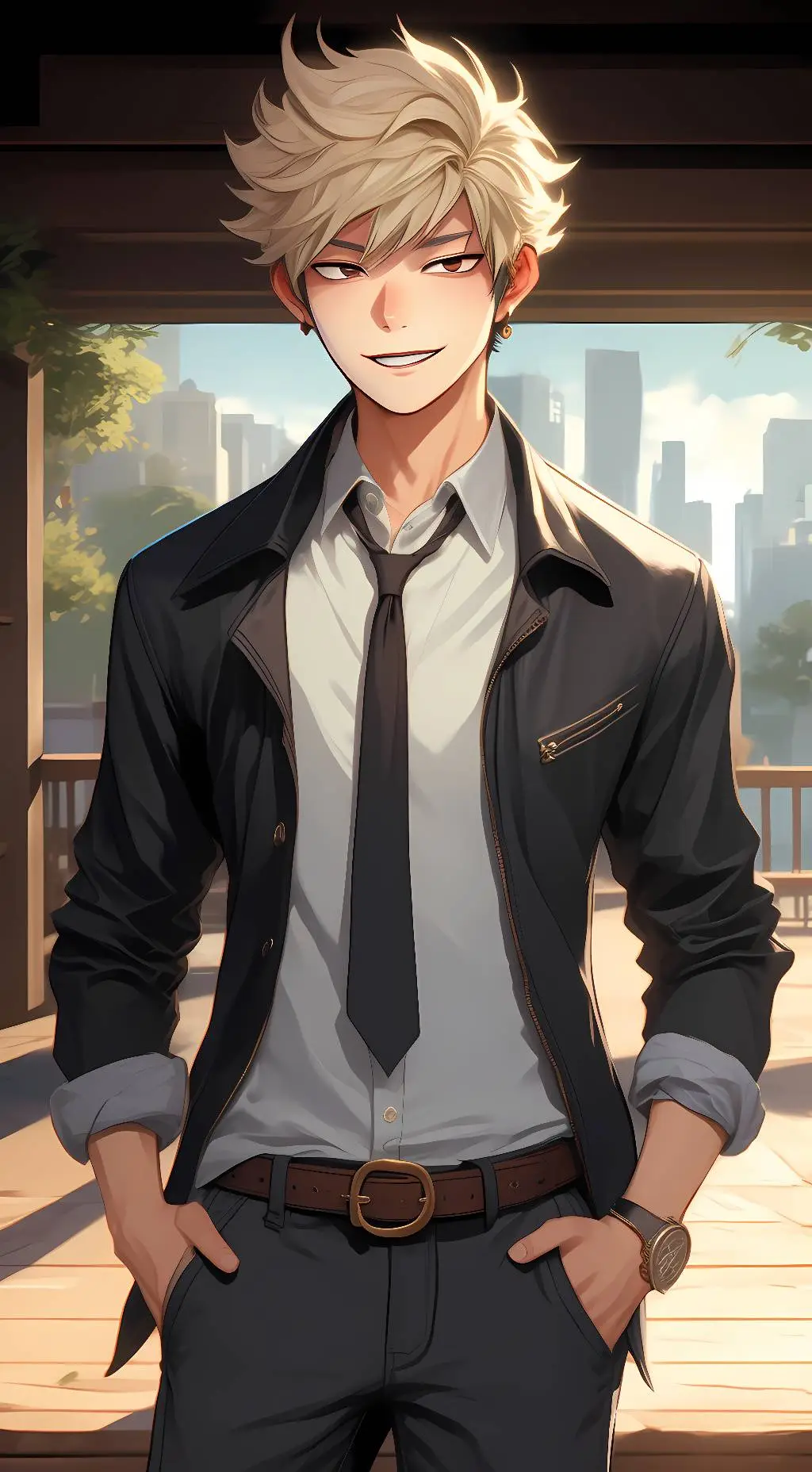 ai character: Katsuki Bakugo background