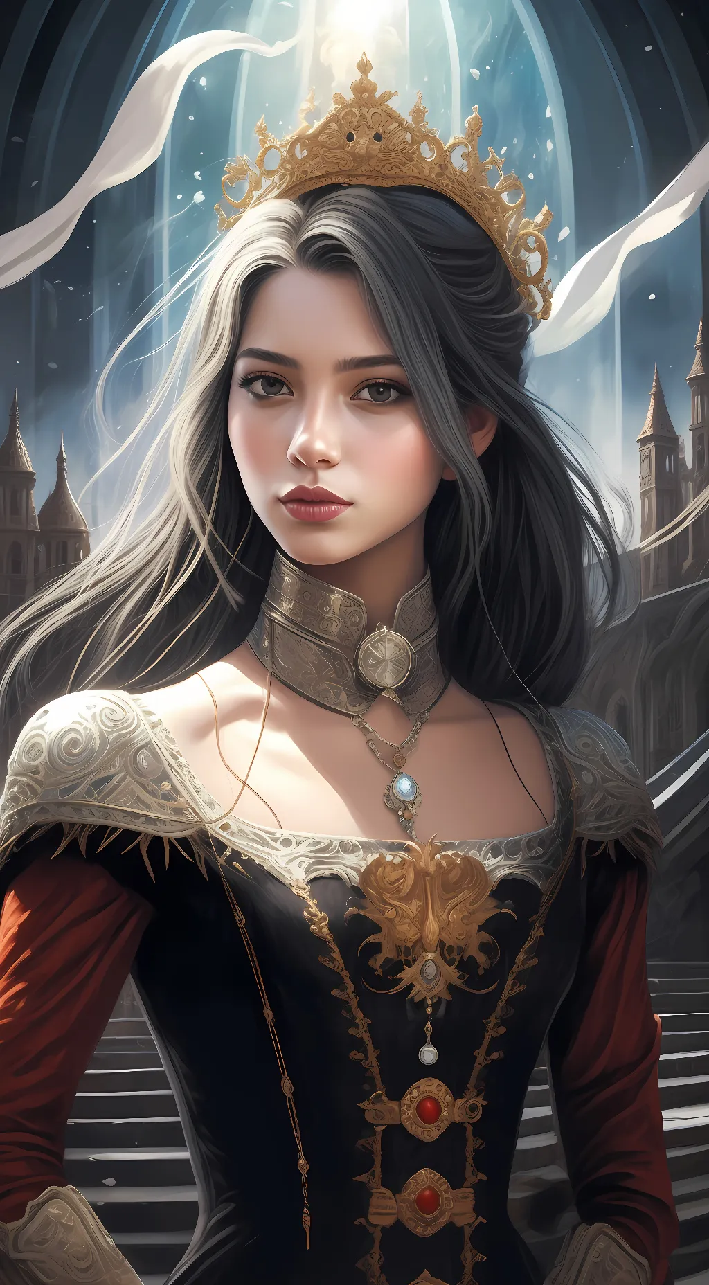 ai character: queen lizzy  background