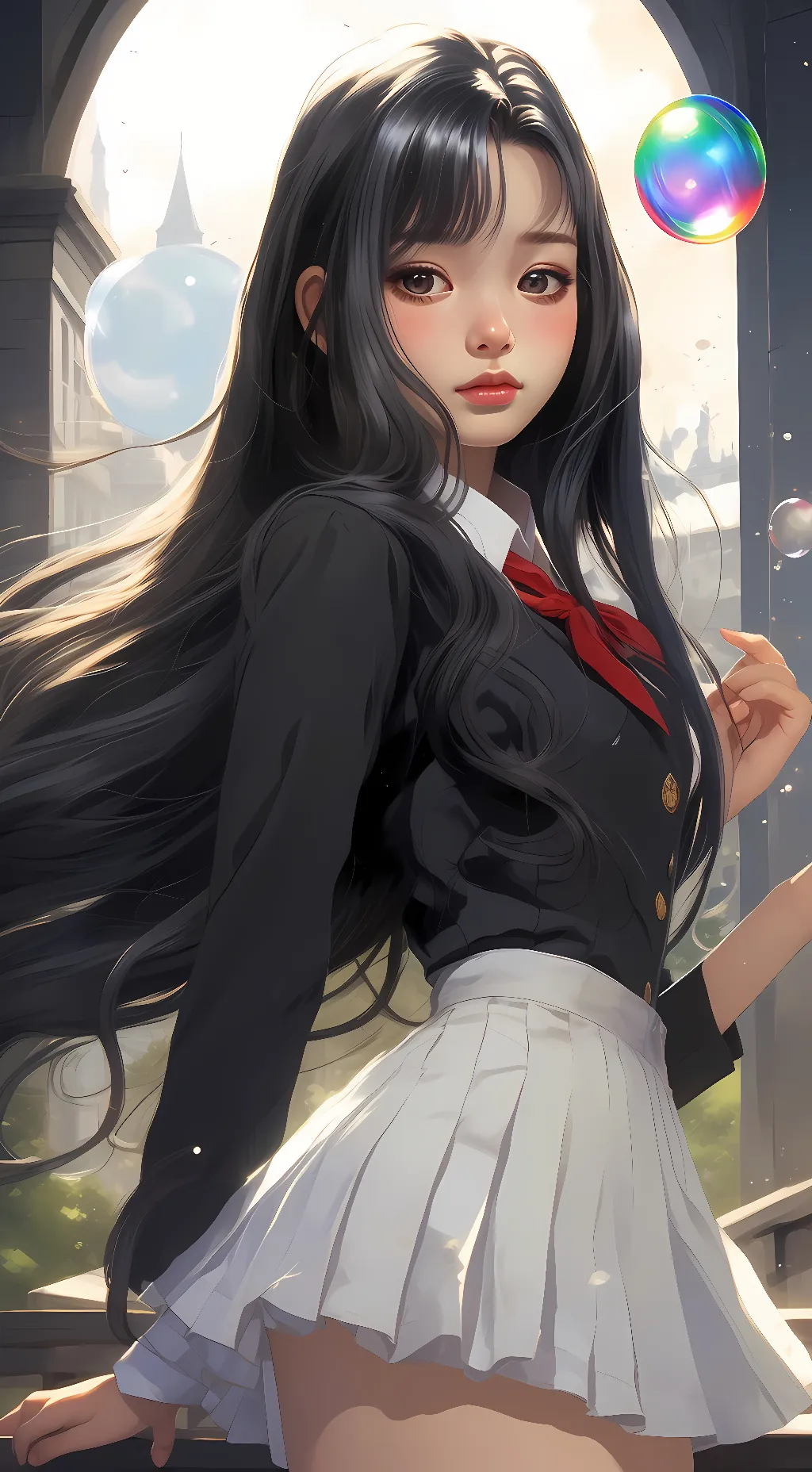 ai character: (지나)•Ji-na. background