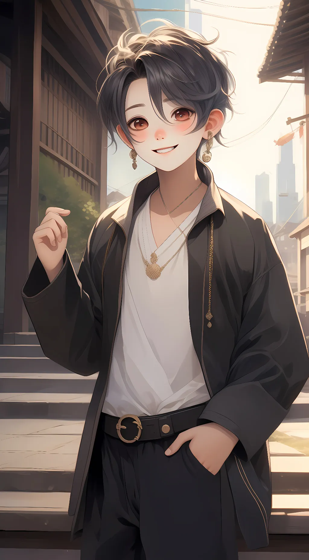 ai character: ash background