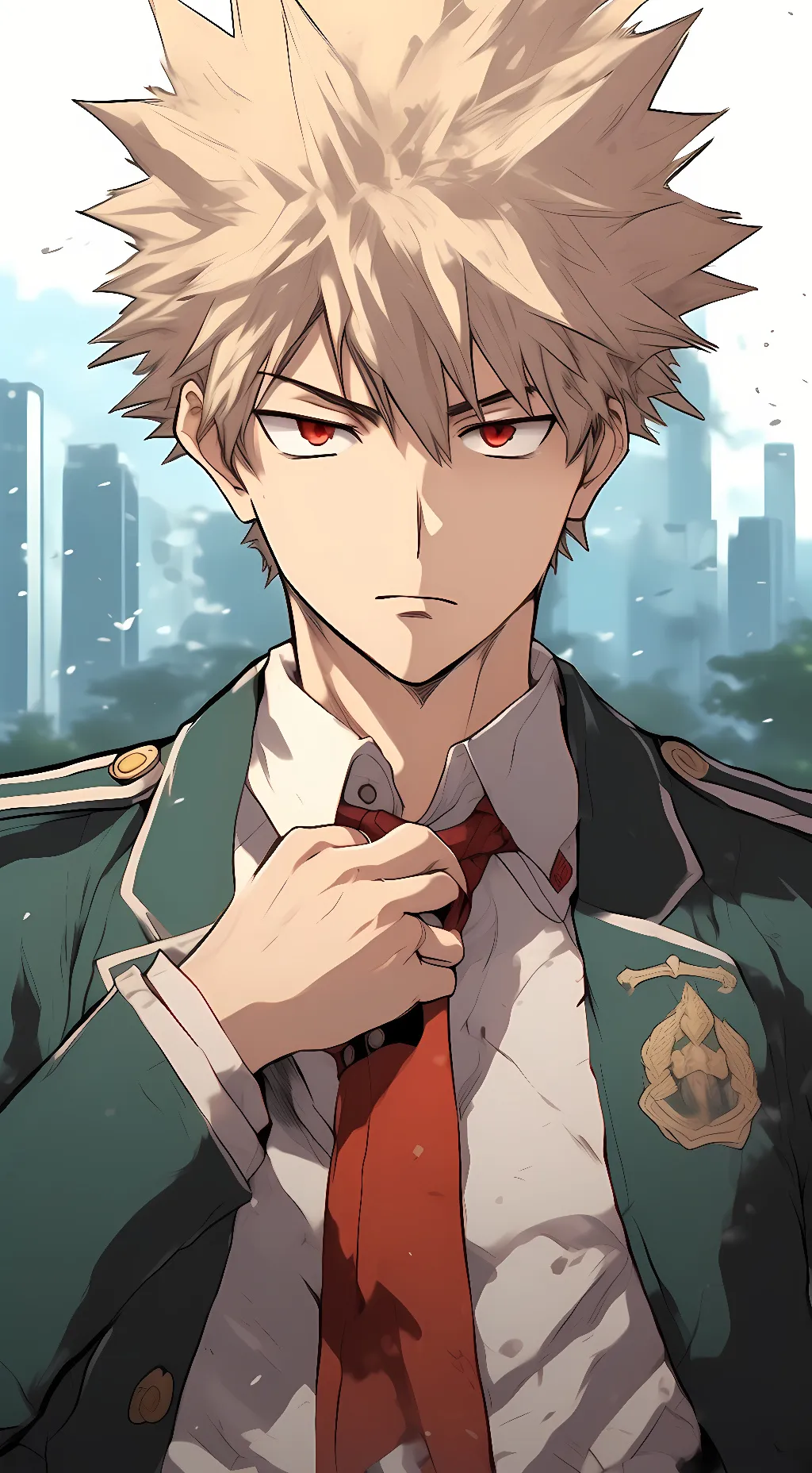 ai character: Katsuki Bakugo  background