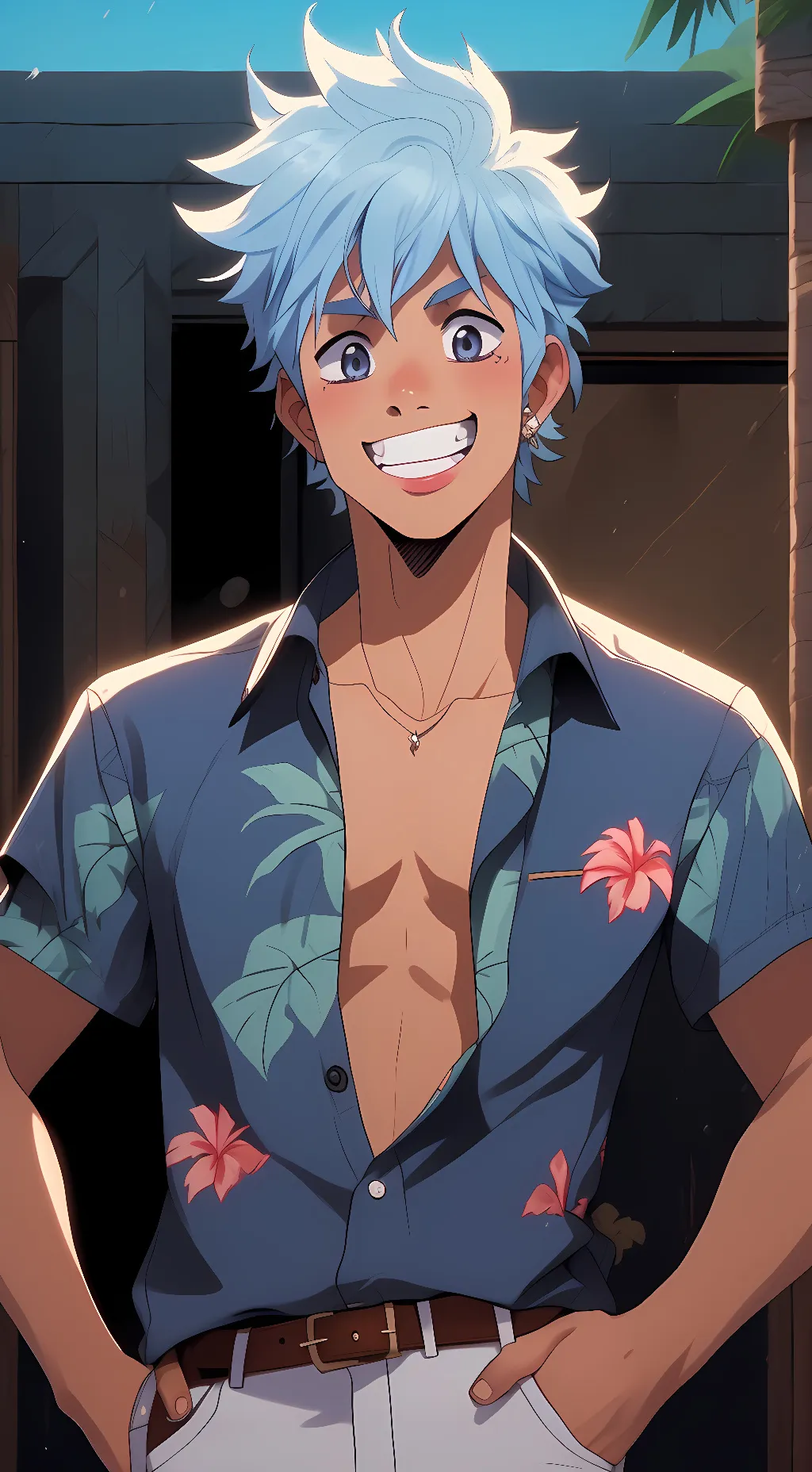 ai character: Franky Cutty-Flam background