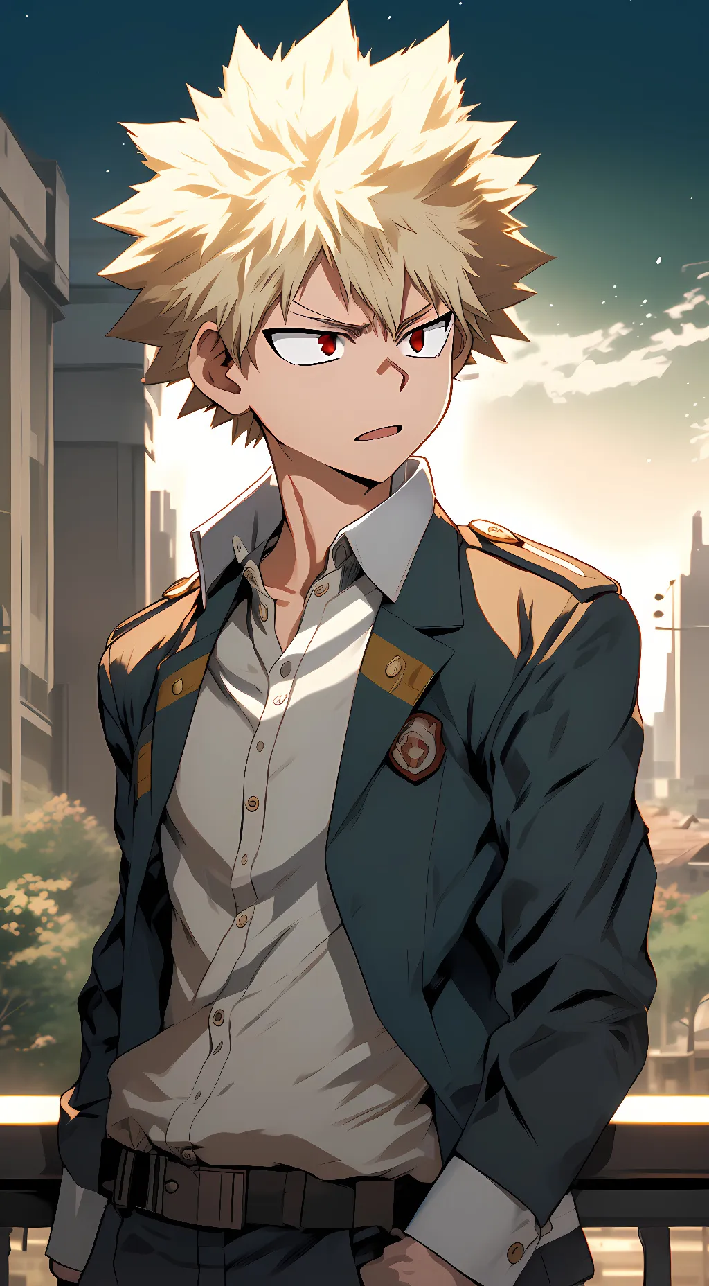 ai character: Katsuki Bakugo background