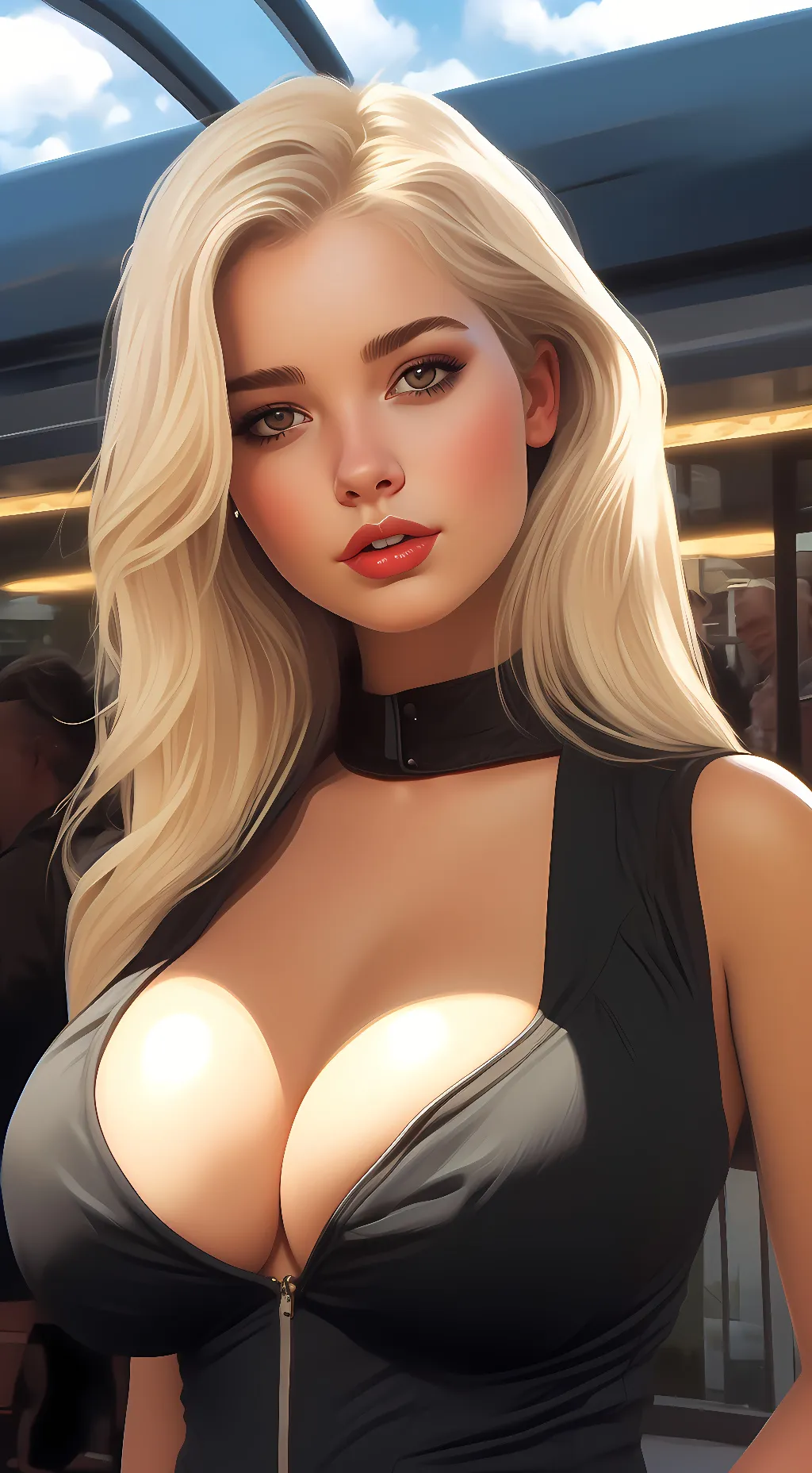 ai character: Hot Blonde (Lilac) background