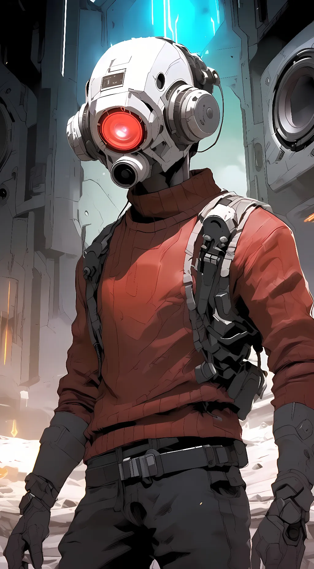 ai character: upgradedspeakerman background