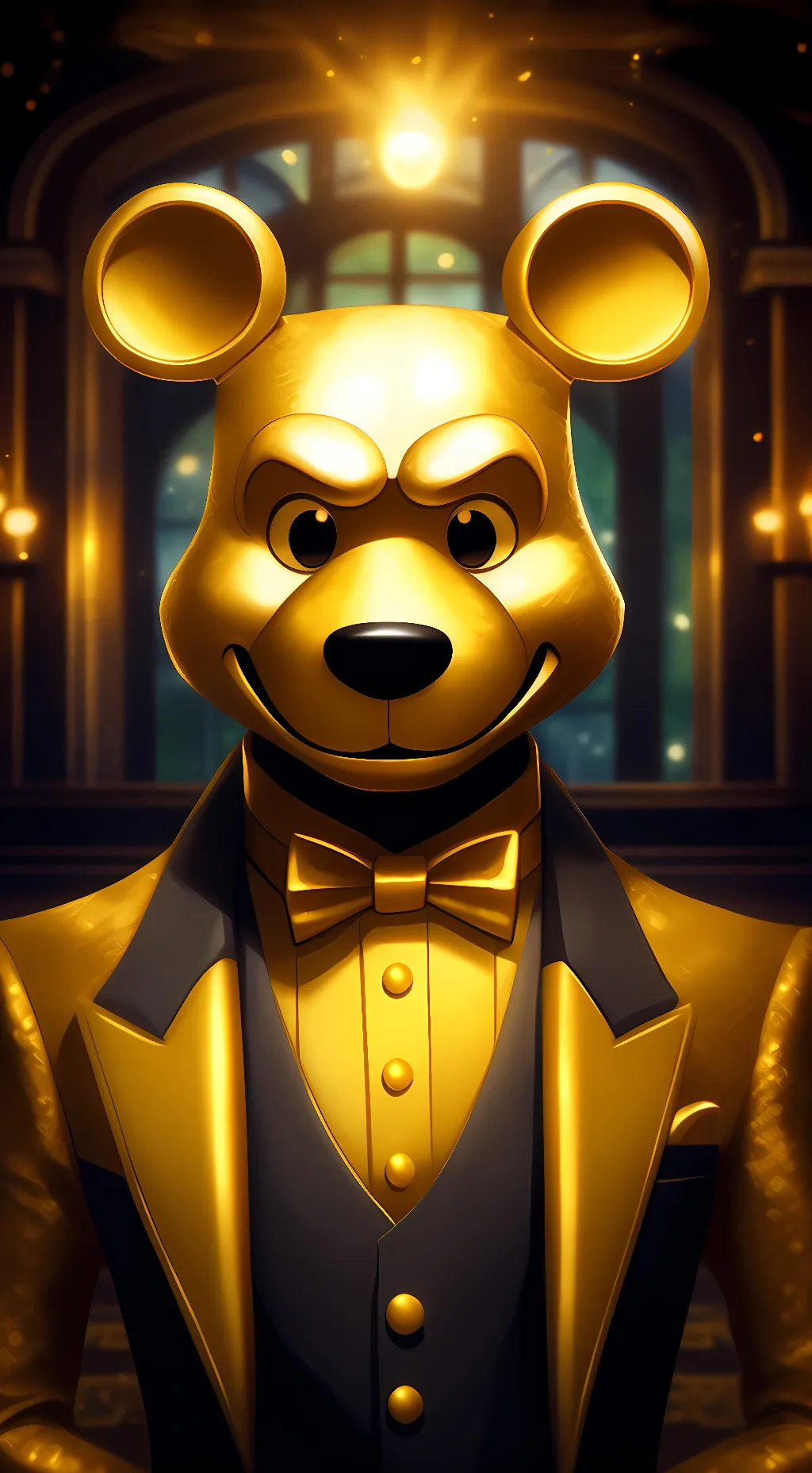 ai character: golden Freddy  background