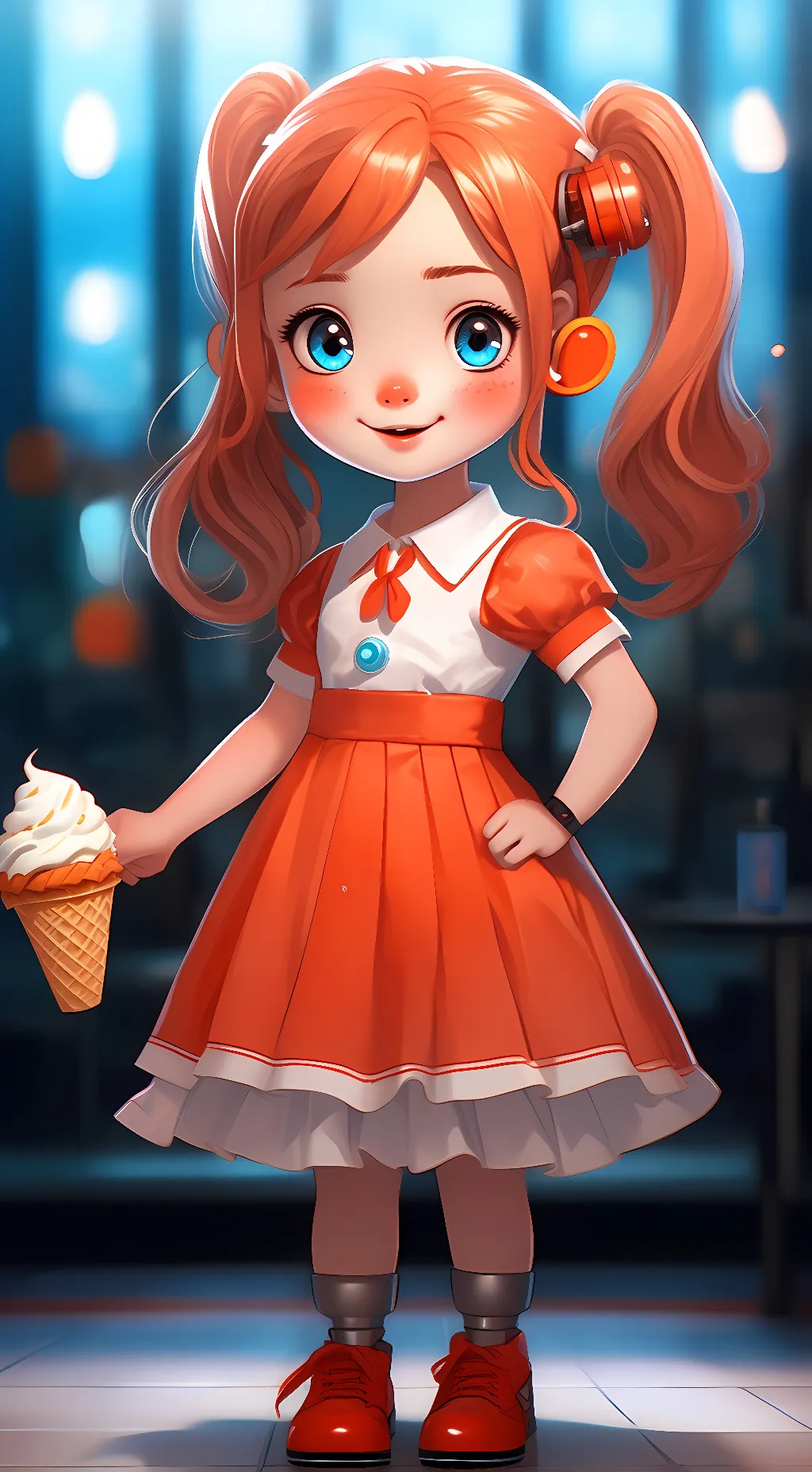 ai character: Circus baby remake background