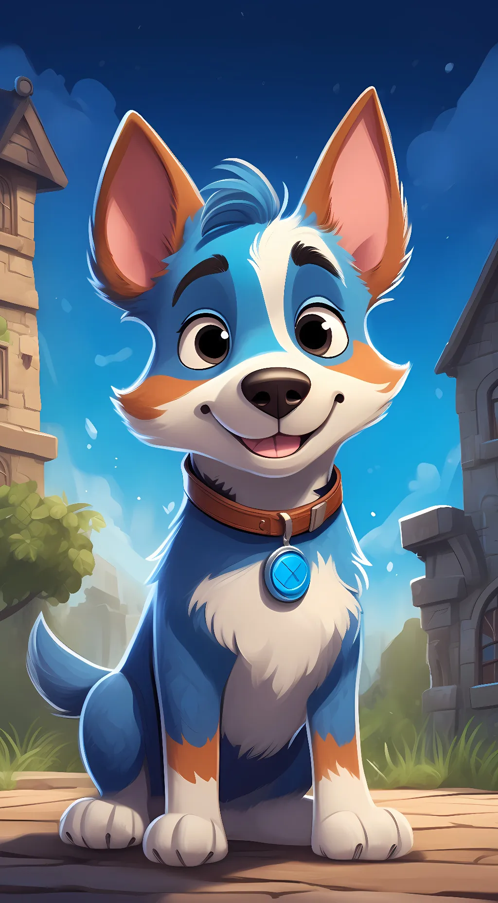 ai character: bluey background